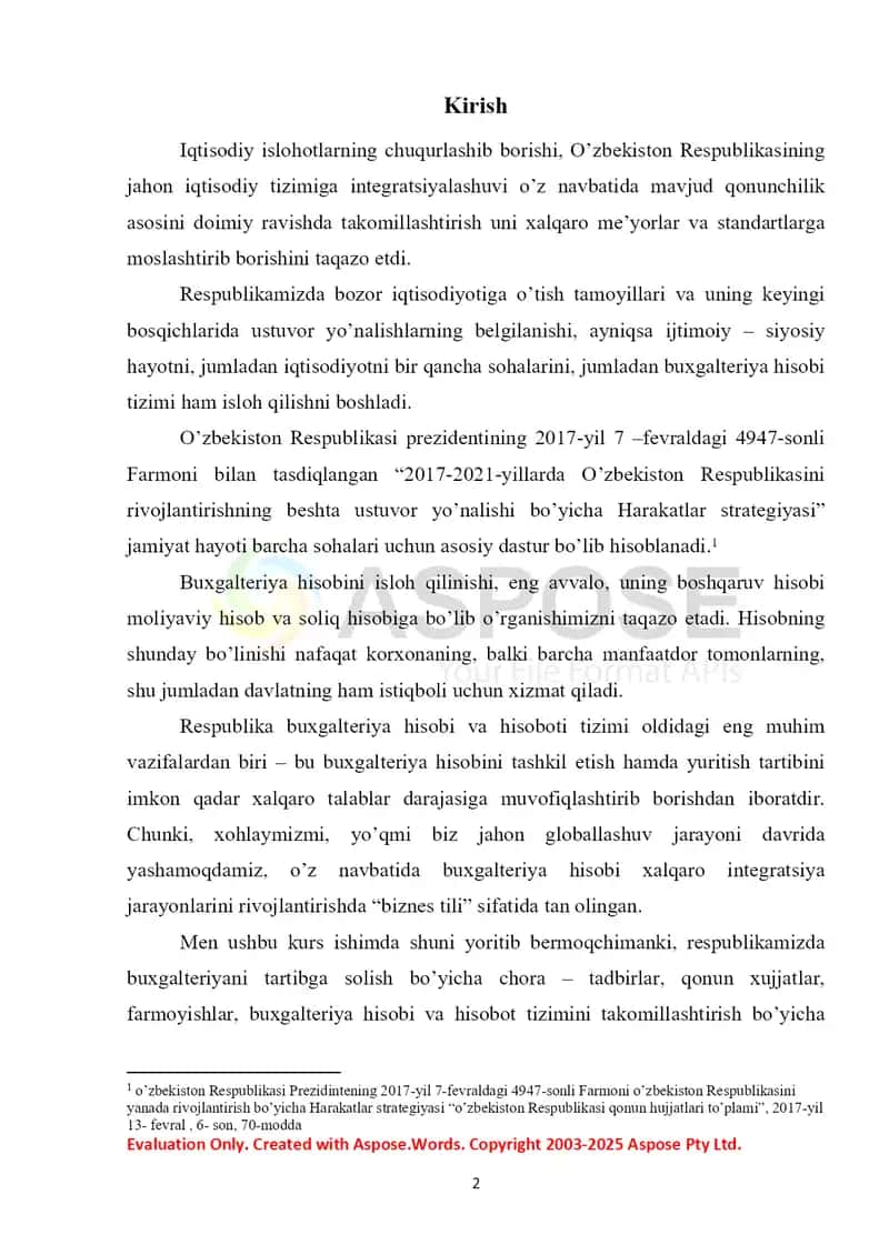O’zbekiston Respublikasida buxgalteriya hisobi 2