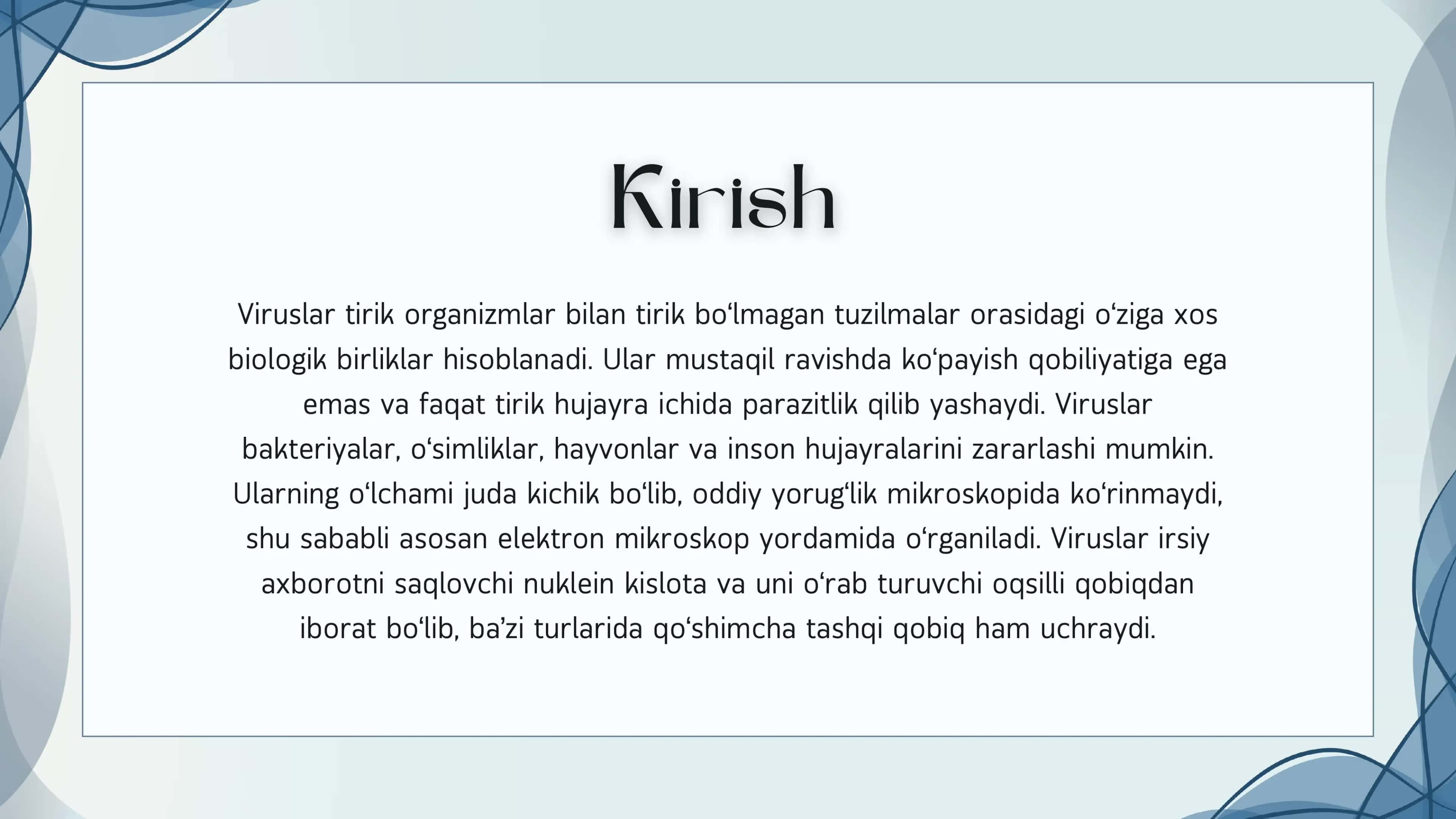 Viruslar tasnifi Morphologyasi 2