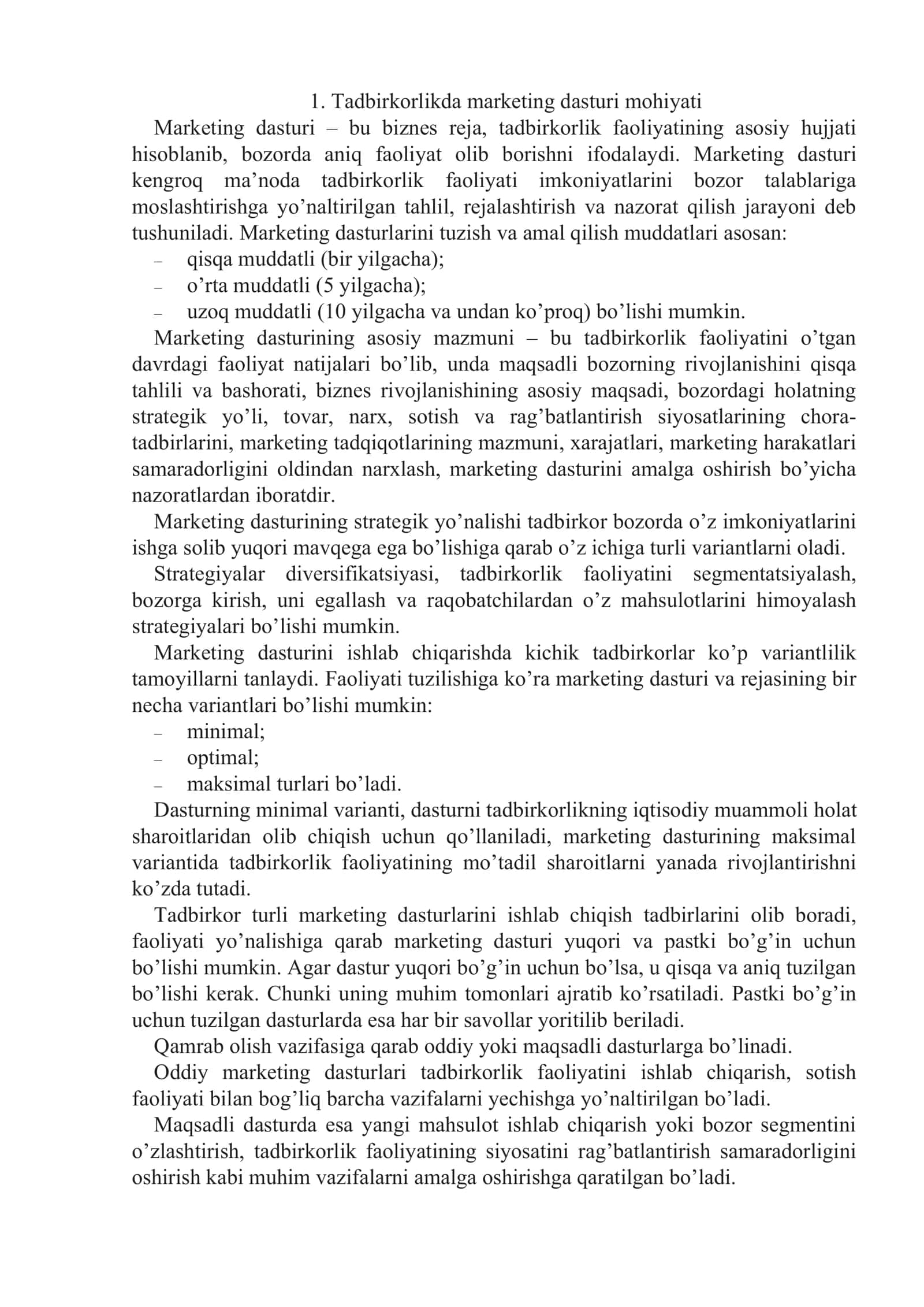 Marketing dasturi 2