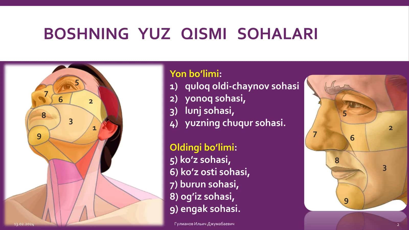 BOSHNING YUZ QISMI KLİNİK ANATOMİYASI 2