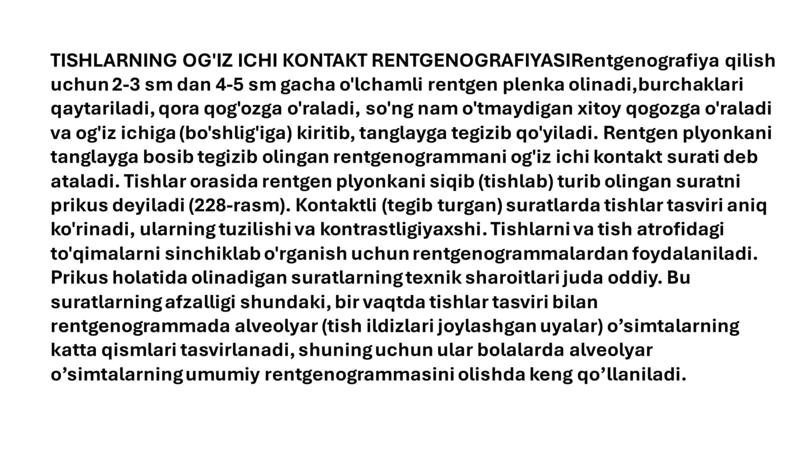 Tishlarning rentgen anatomiyasi 2