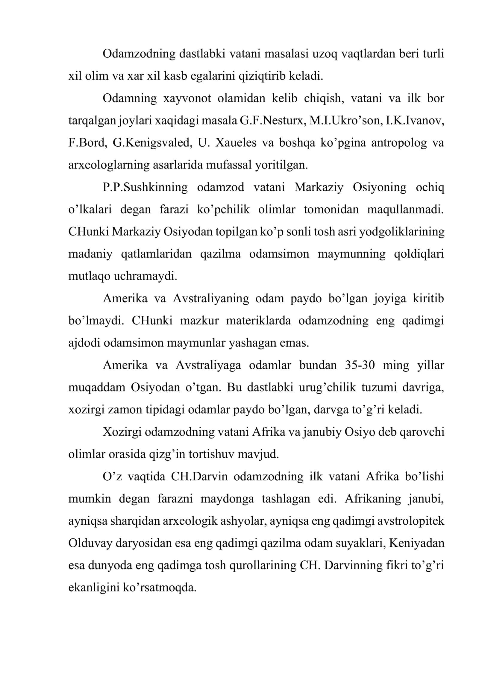 Inson jamiyatining kelib chiqishi 2