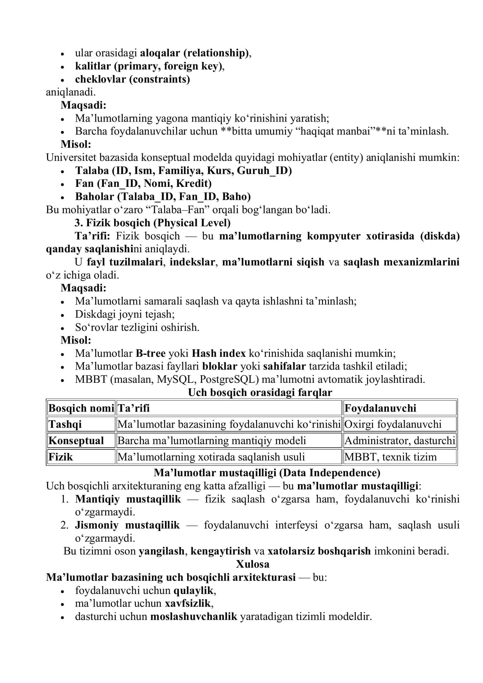 Uch bosqichli arxitektura 2