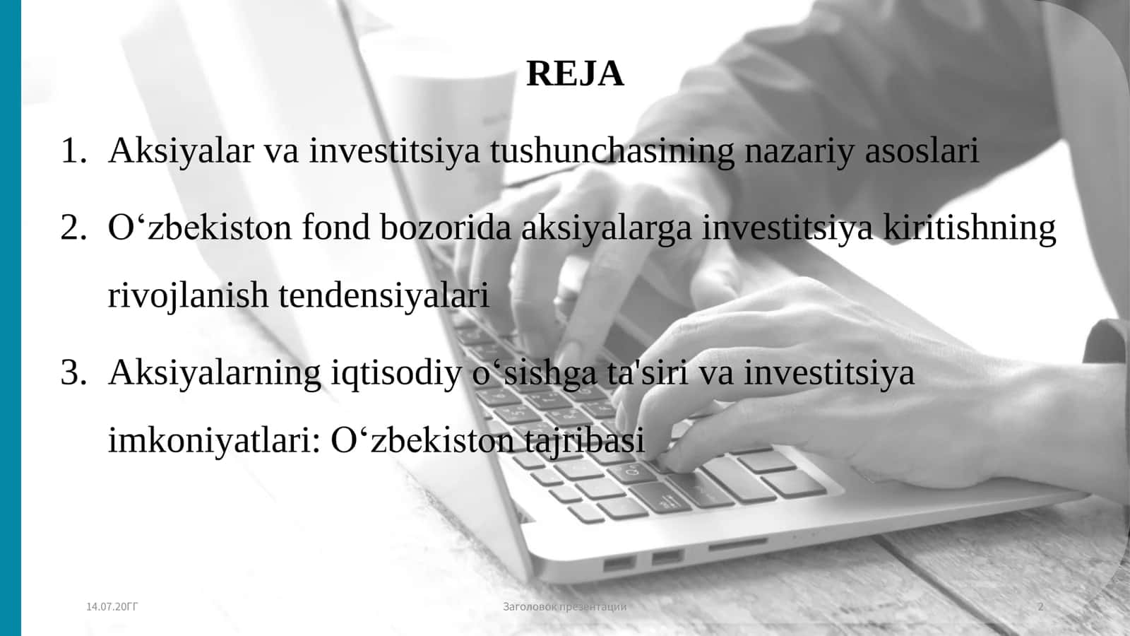 Aksiyaning Investitsiya Kiritish 2