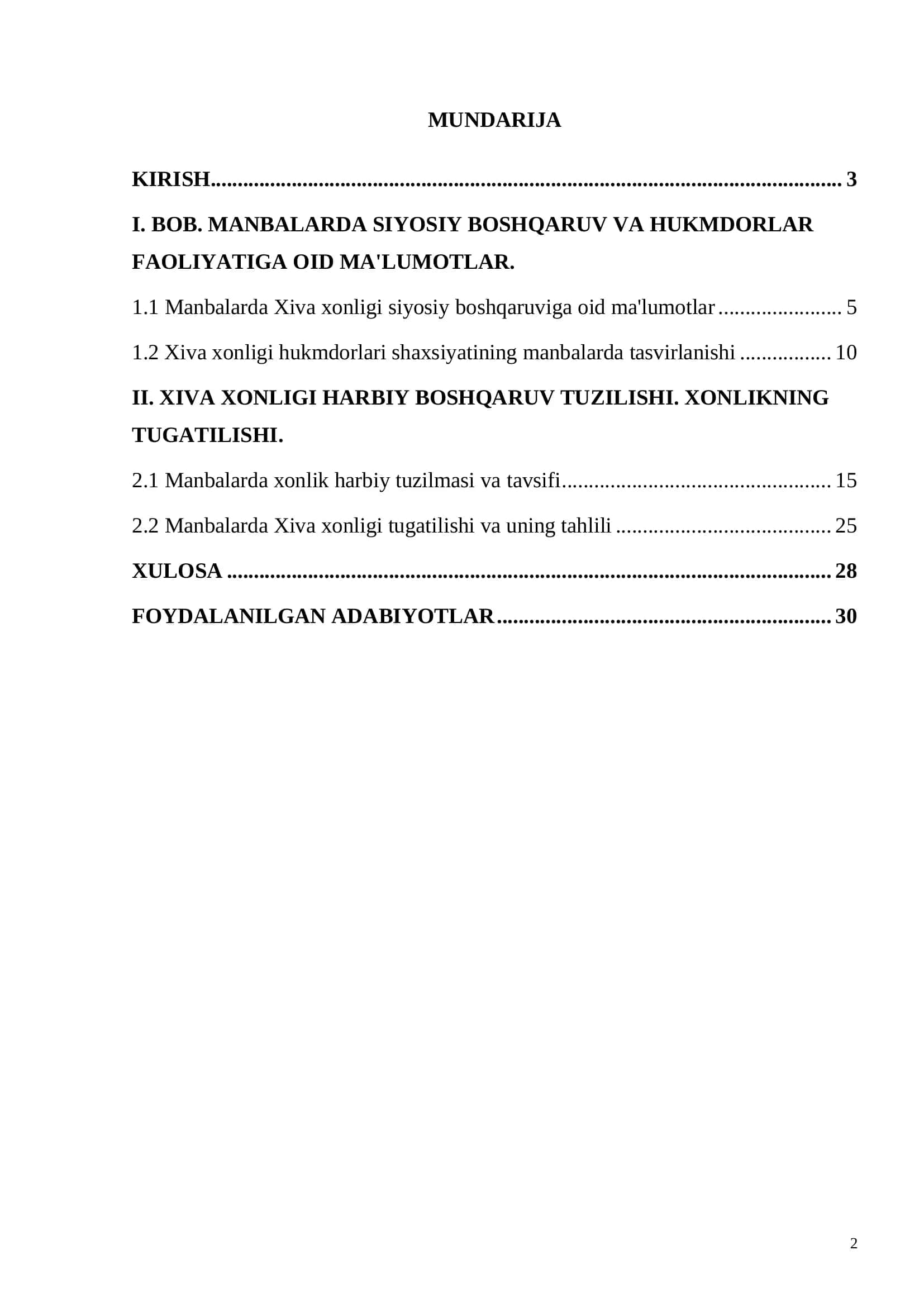 Xiva Xonligi Tarixiga Doir Manbalar Kurs Ishi 2