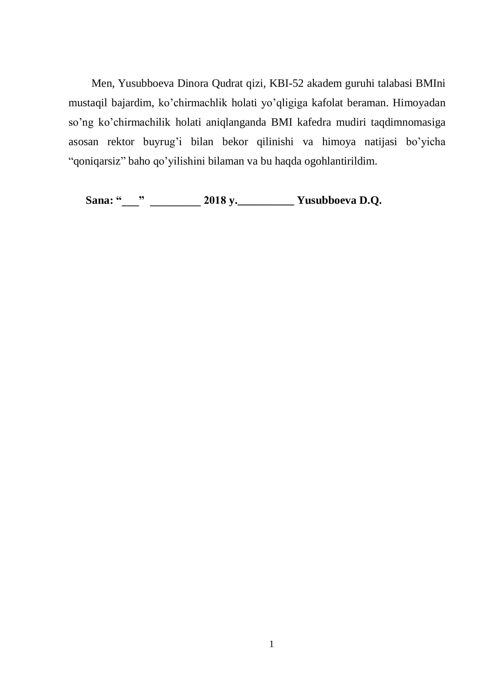 «BANK HISOBI VA AUDIT» KAFEDRASI 2