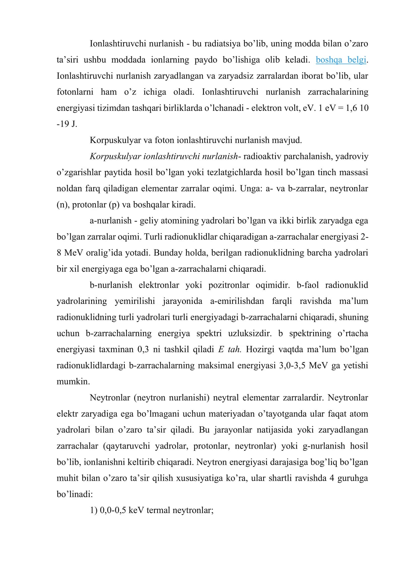 Ionlashtiruvchi nurdan foydalanish 2