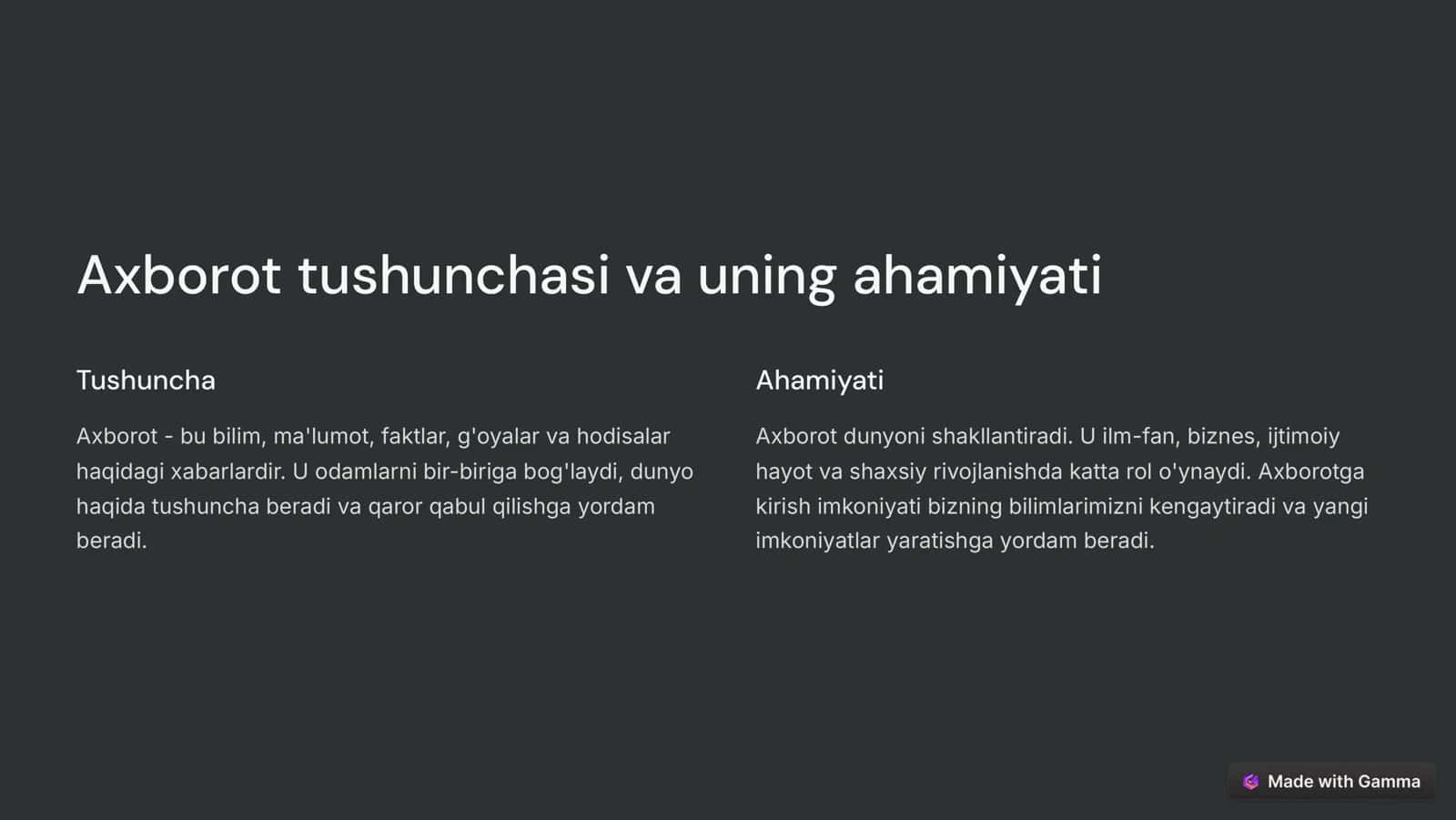 Axborot tushunchasi va uning ahamiyati 2