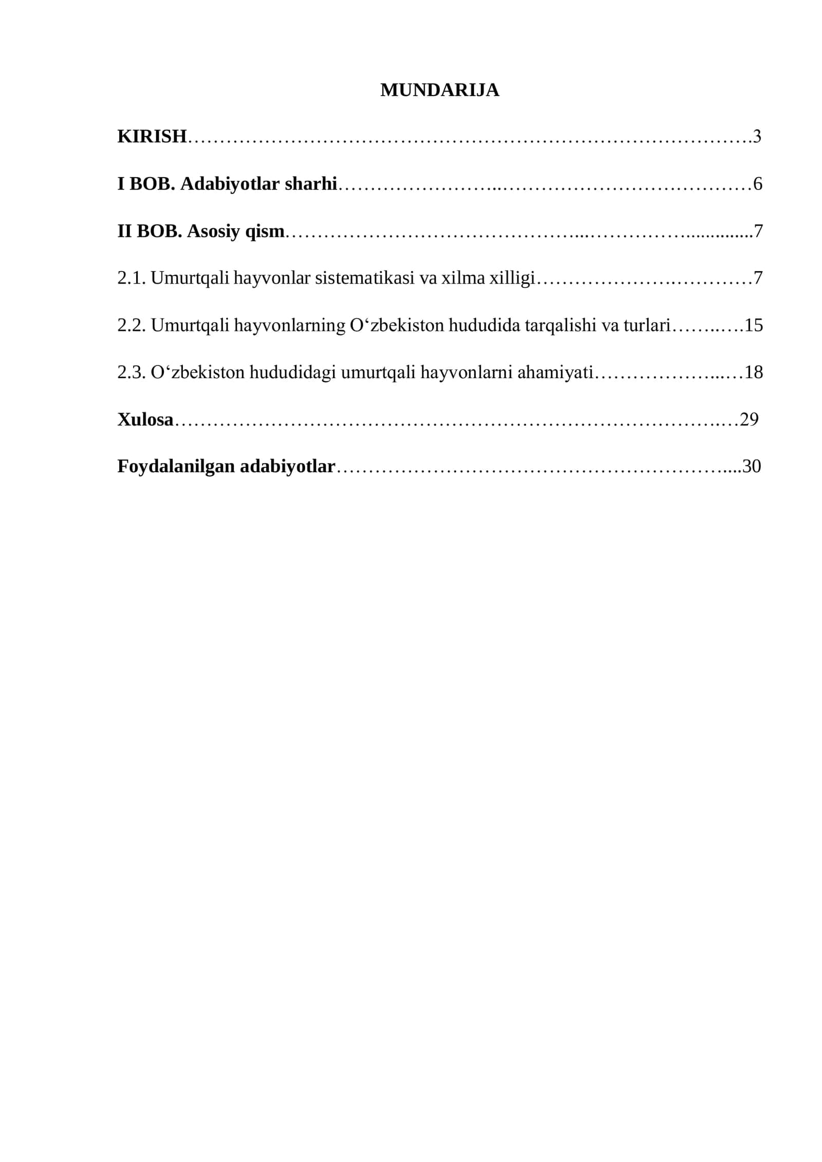 Umurtqali Hayvonlar Turlari 2