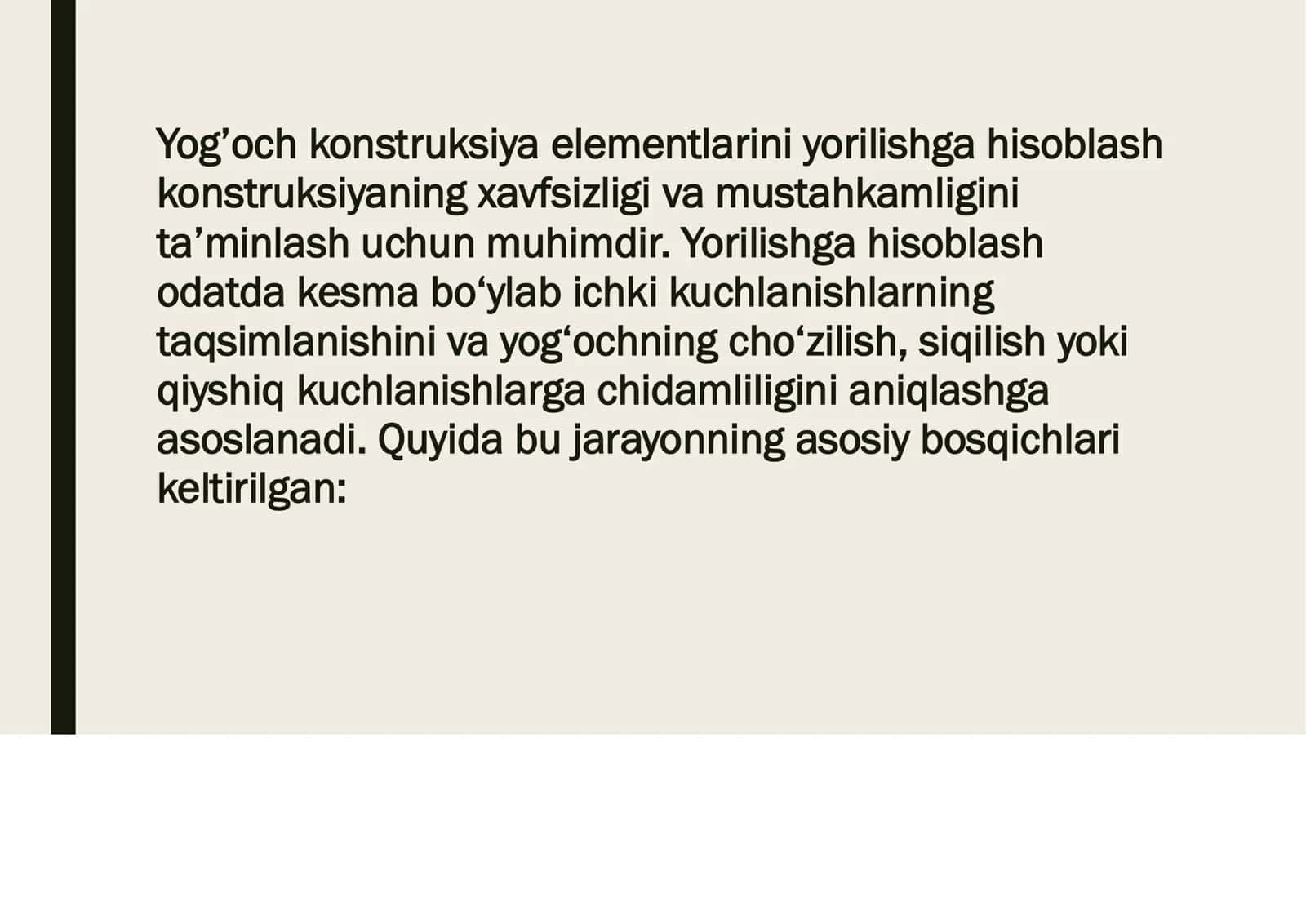 Yog'och konstruksiya elementlarini yorilishga hisoblash 2