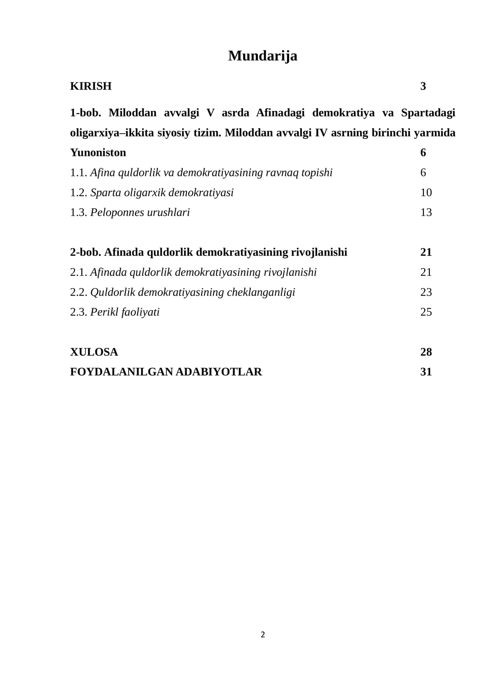 “Miloddan avvalgi IX asr oxiri – VI asrlarda Attika. Afinada quldorlik demokratiyasini paydo bo’lishi” 2
