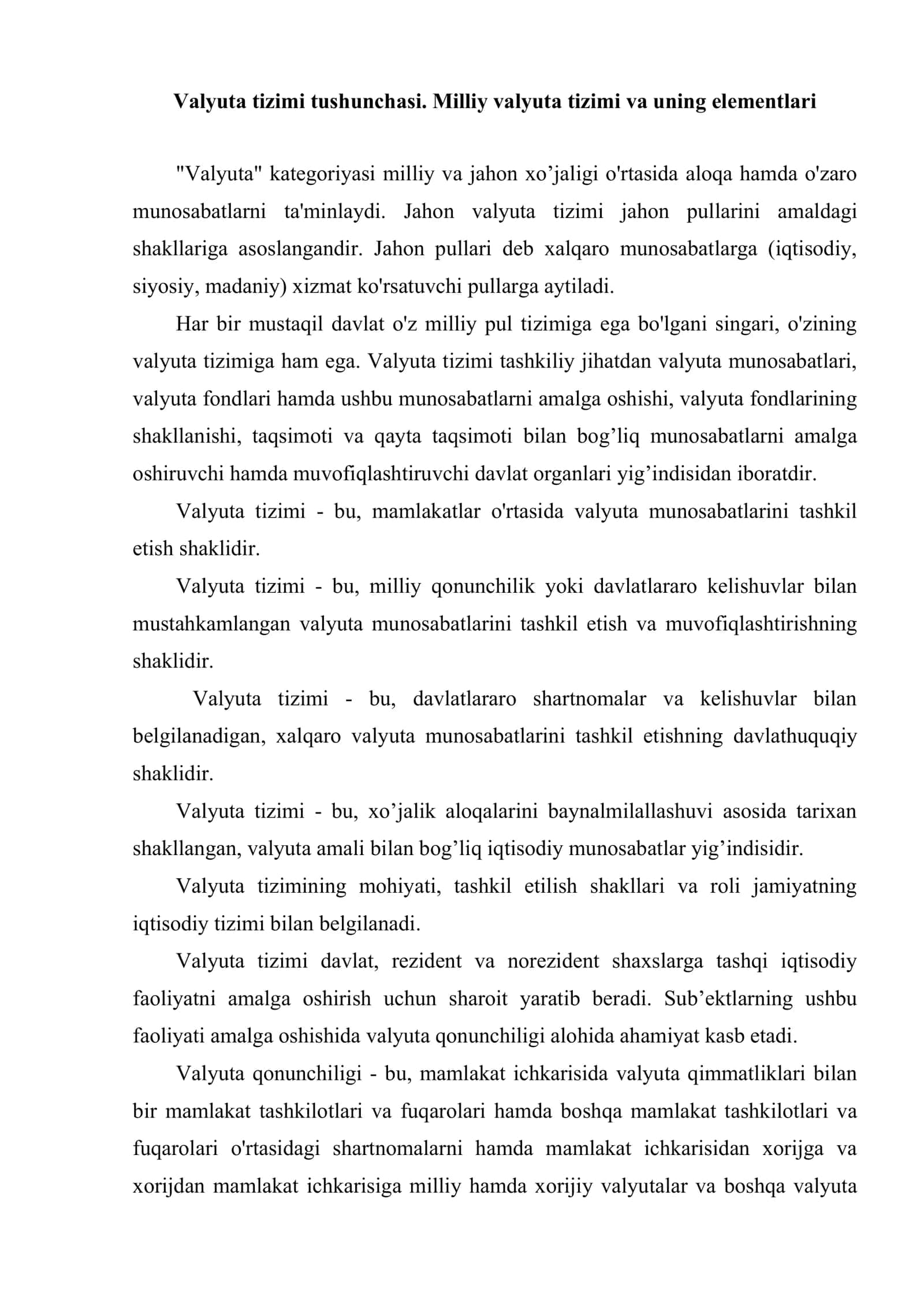 Valyuta tizimi 2