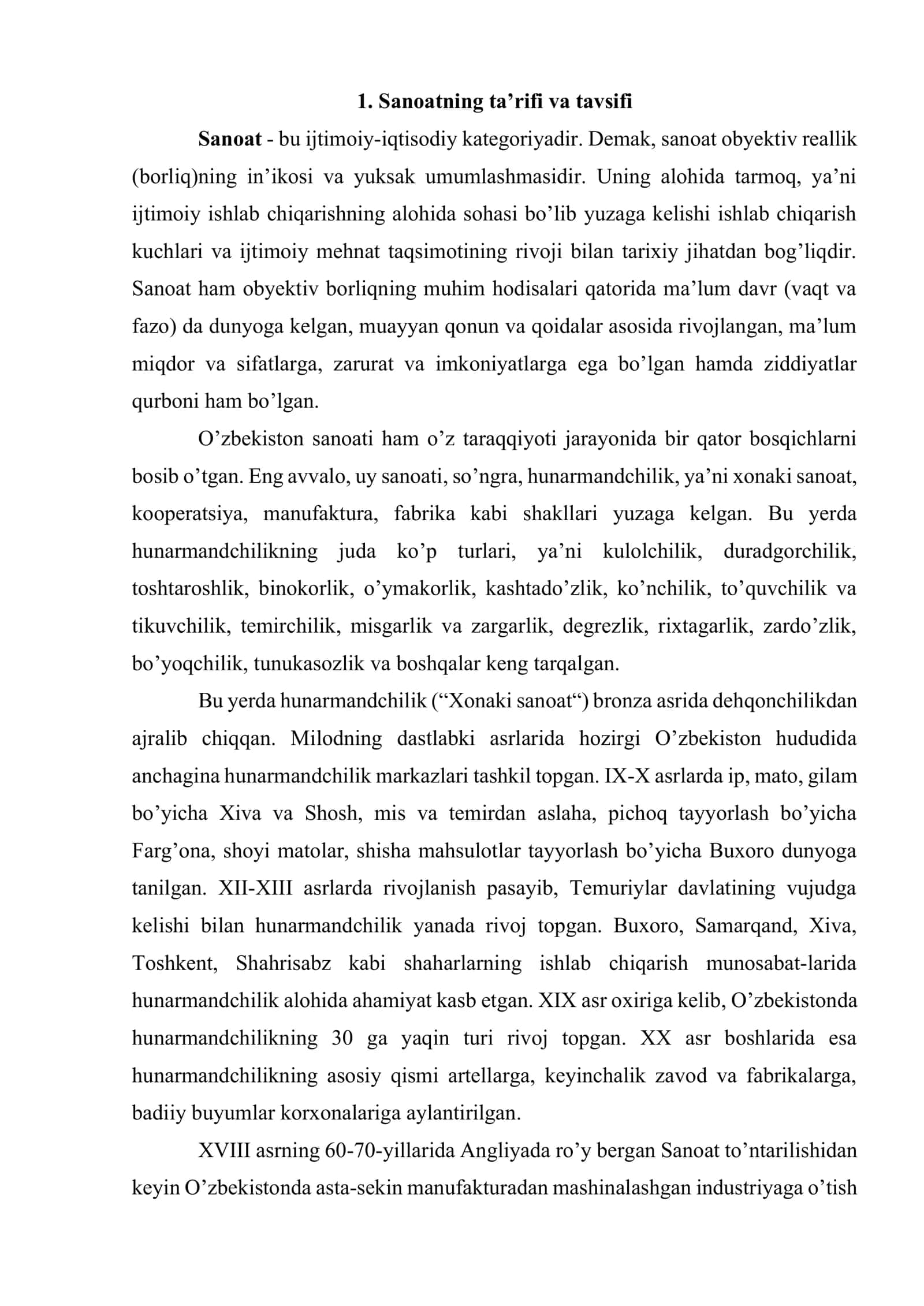 Sanoat - milliy iqtisodiyotning yetakchi tarmog’i 2