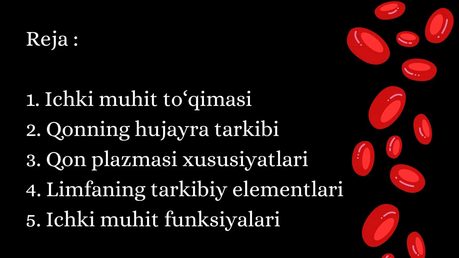 GISTOLOGIYA. ICHKI MUXIT TO'QIMASI. QON VA LIMFA 2
