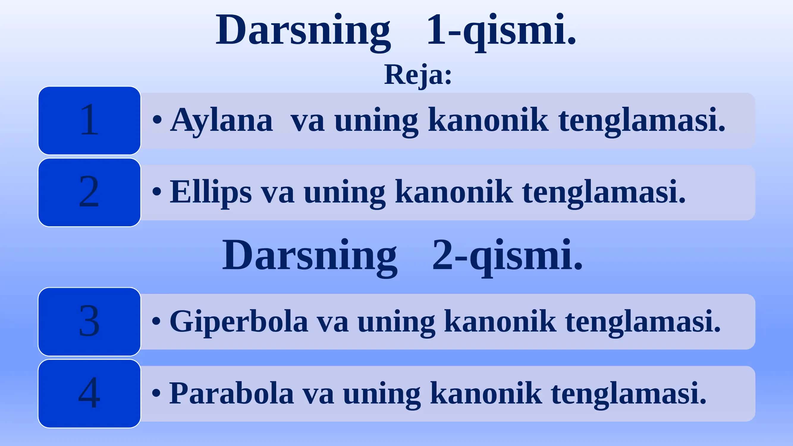 Matematika darsi 2