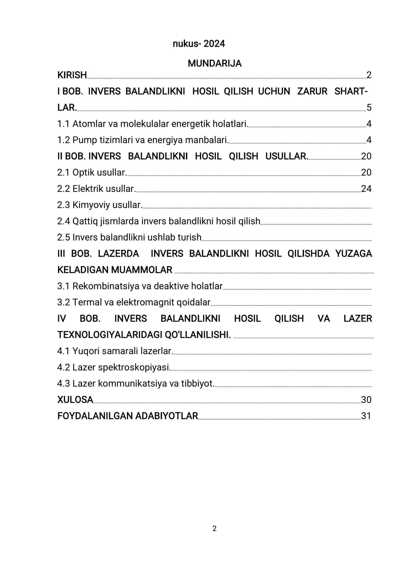 Invers balandlikni hosil qilish usullari 2