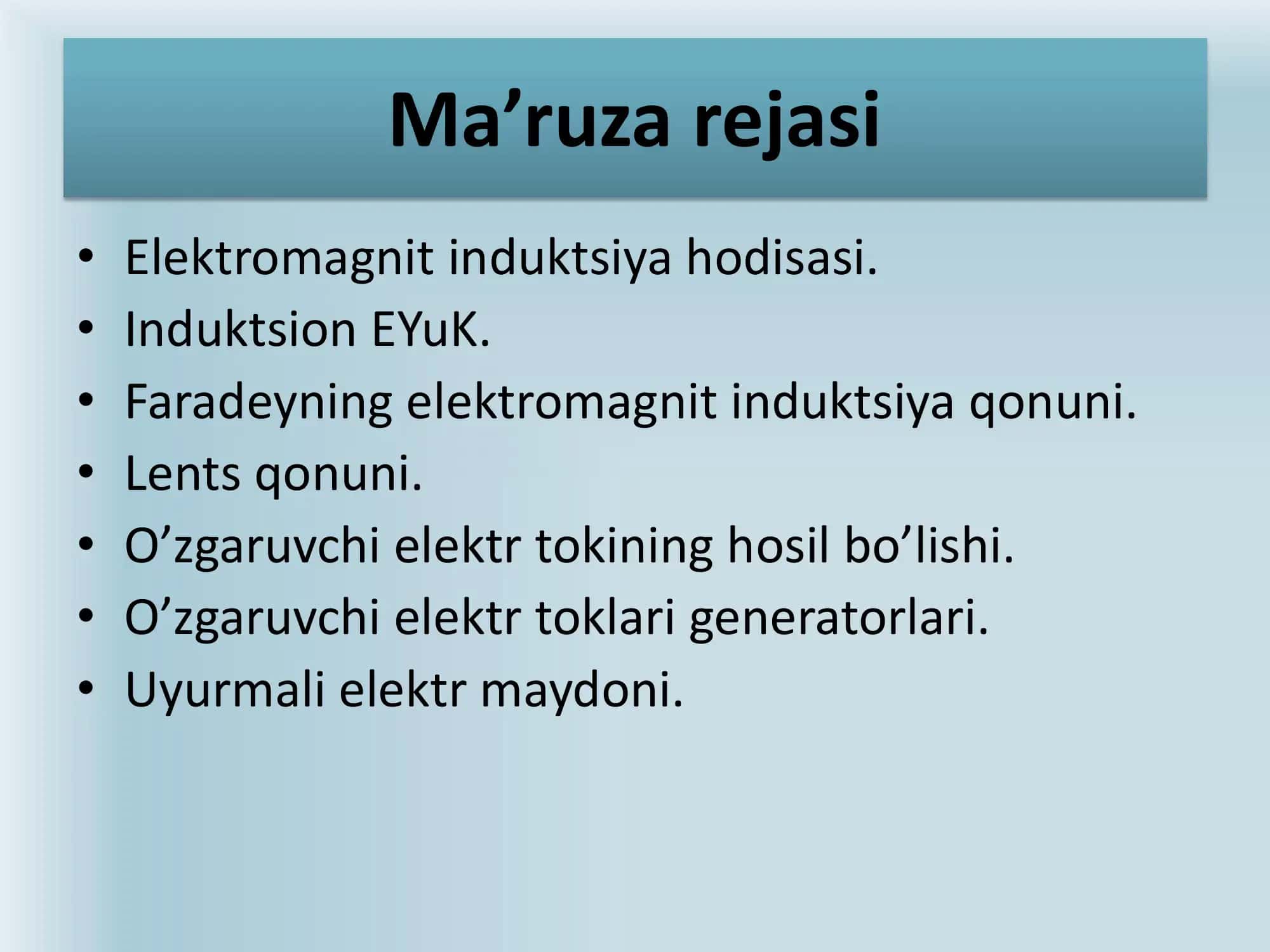 Elektromagnit induktsiya hodisasi 2