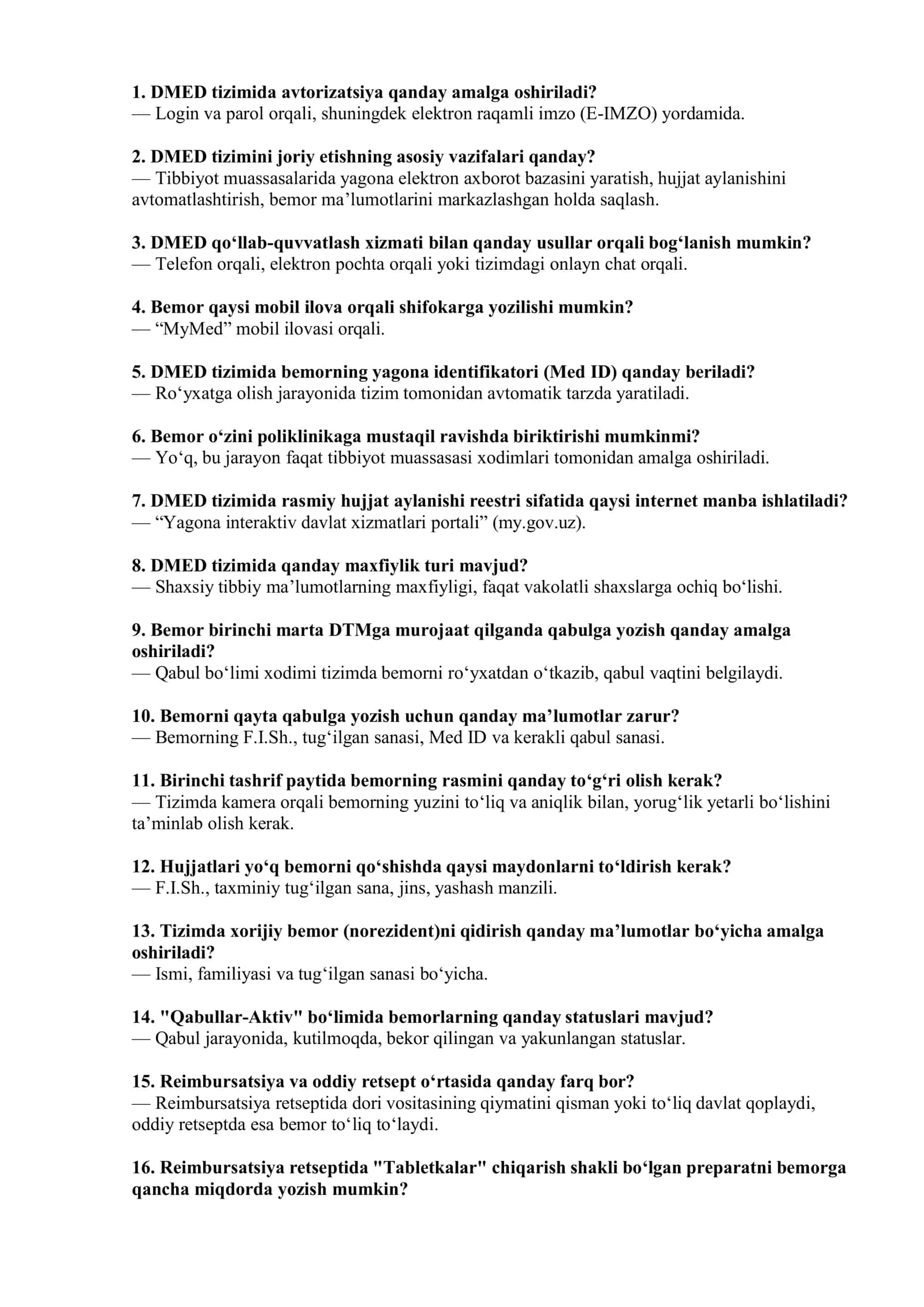 🩺 ARGOS | DMED TIBBIYOT TESTLARI  DMED tizimi bo‘yicha 100 ta test🩺 2
