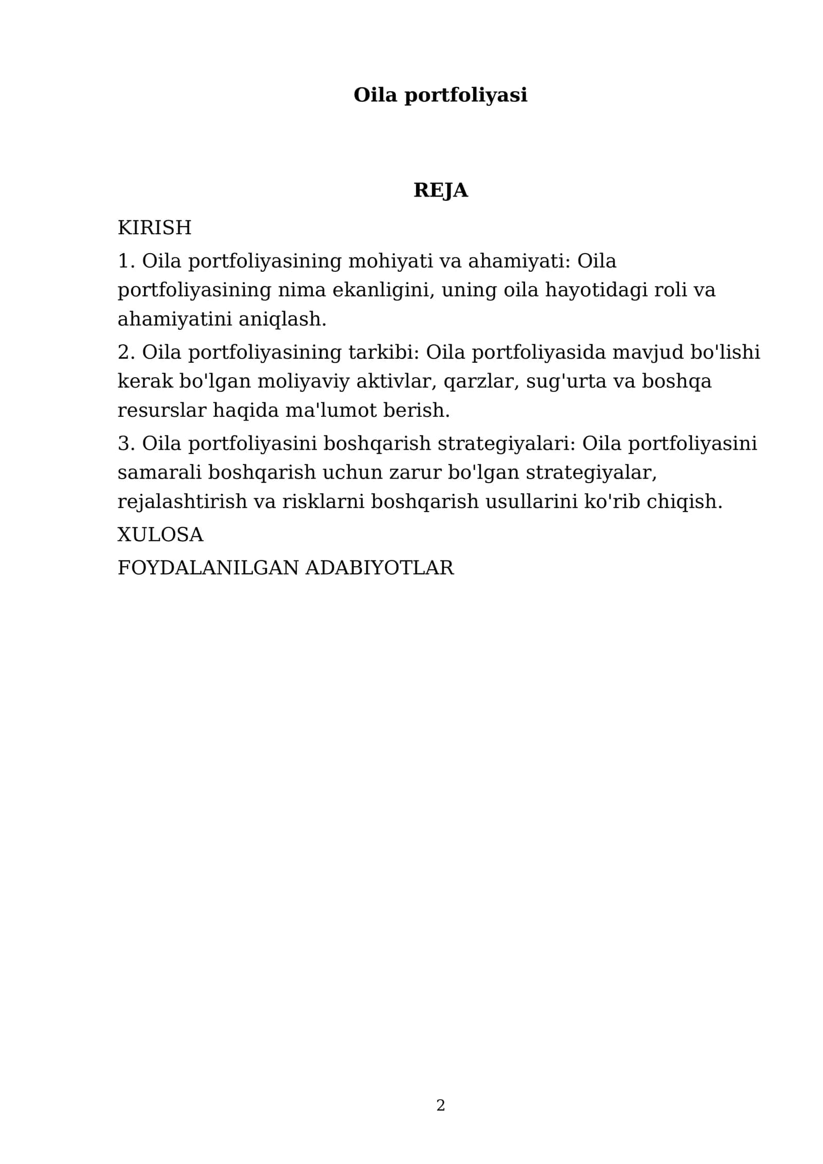 Oila portfoliyasi 2
