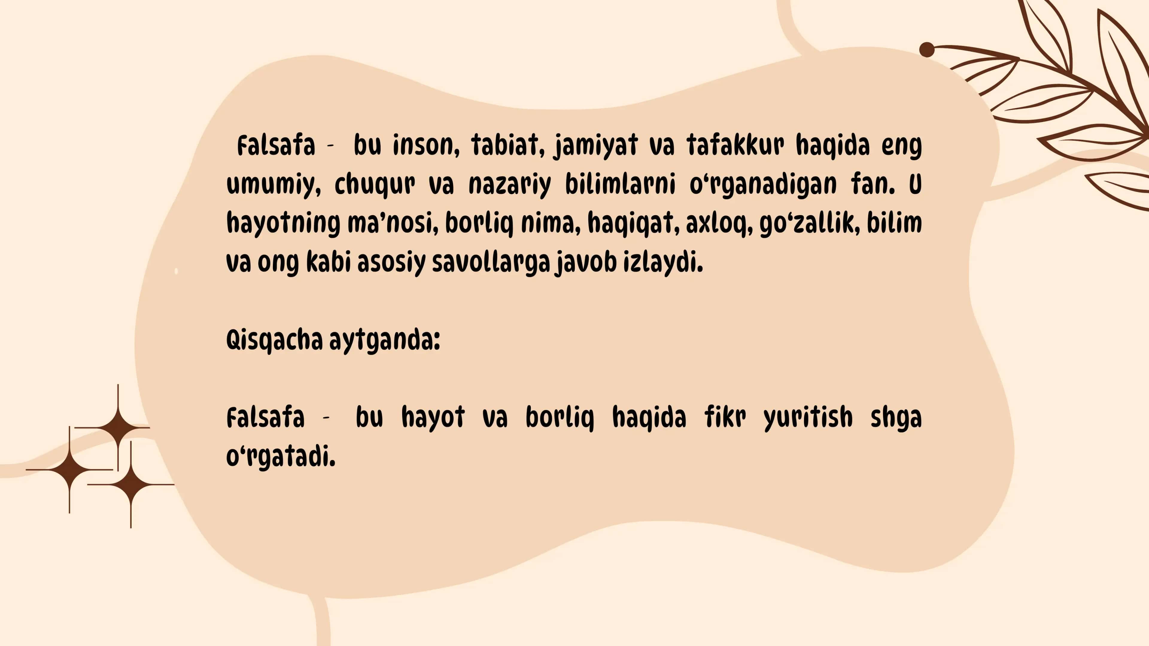 FALSAFA VA UNING JAMIYATDAGI O‘RNI 2
