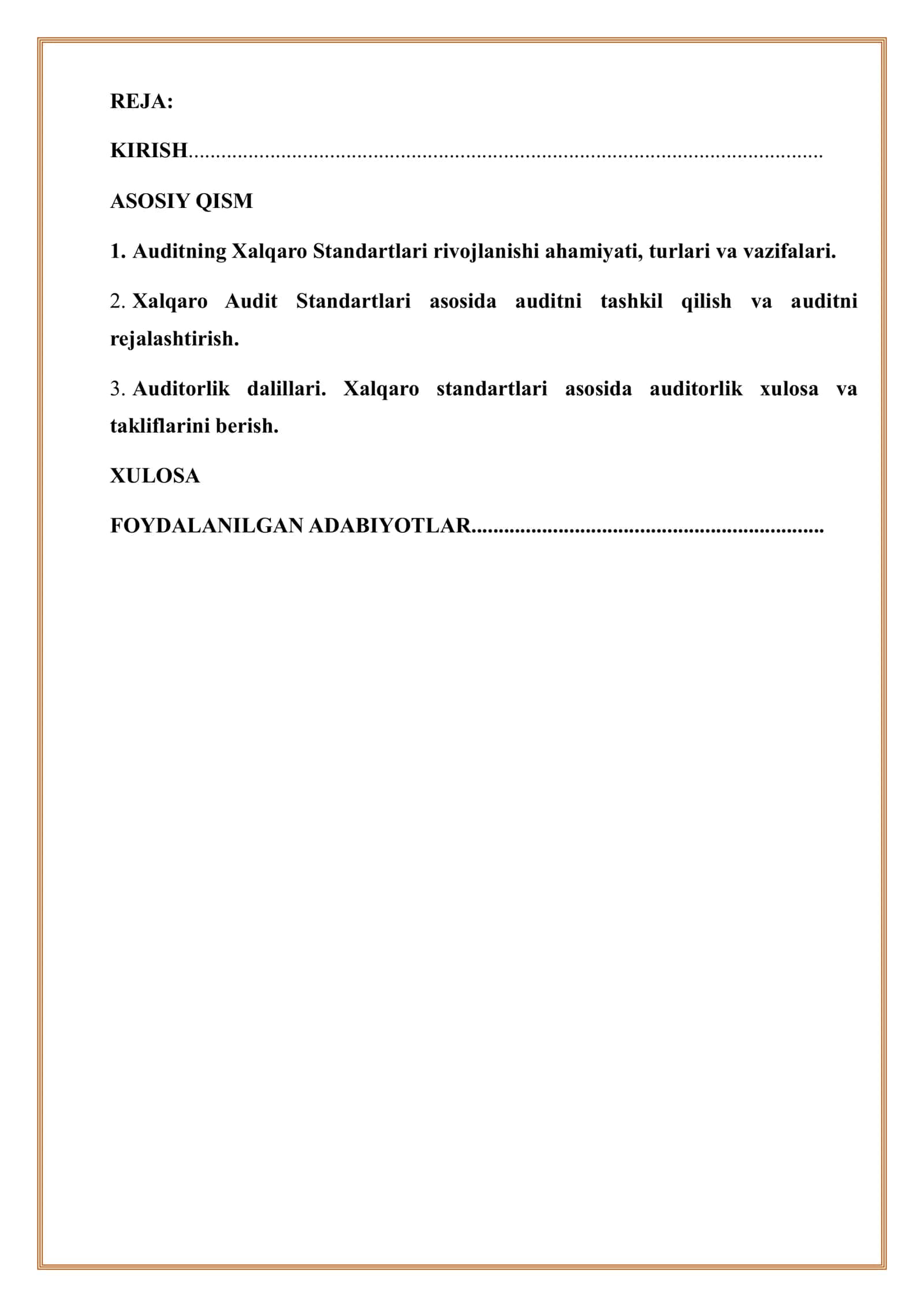 Auditning xalqaro standartlari Bank auditi 2