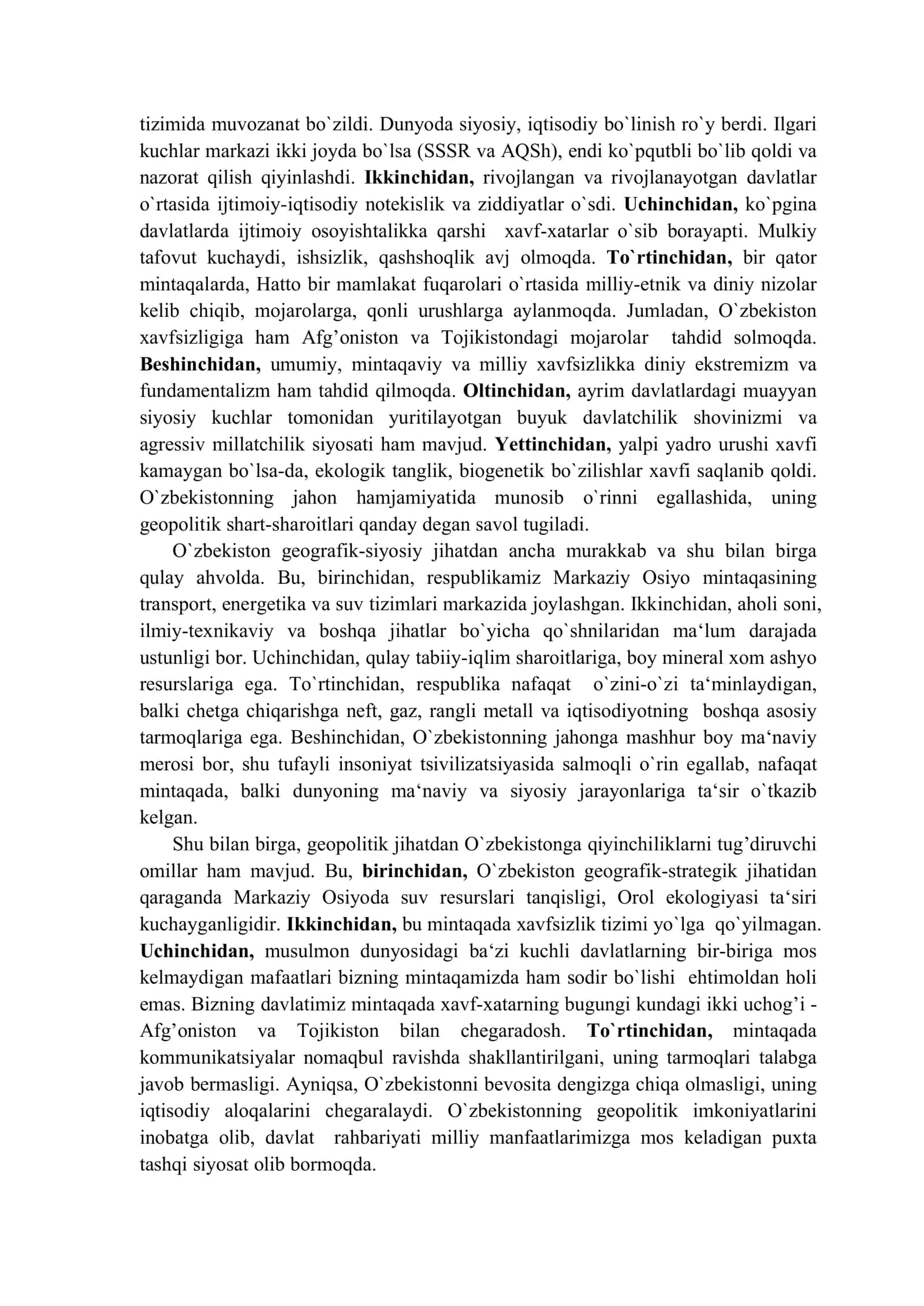 12-13-mavzu. Oʼzbekiston va jahon hamjamiyati 2