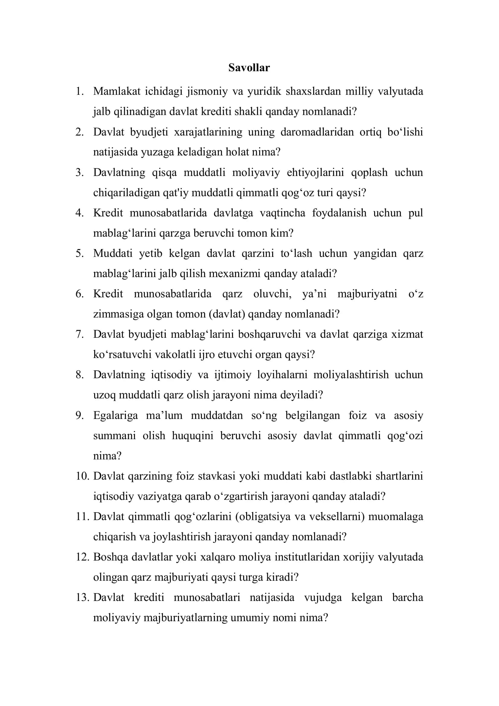 DAVLAT KREDITI      KRASSVORD 2