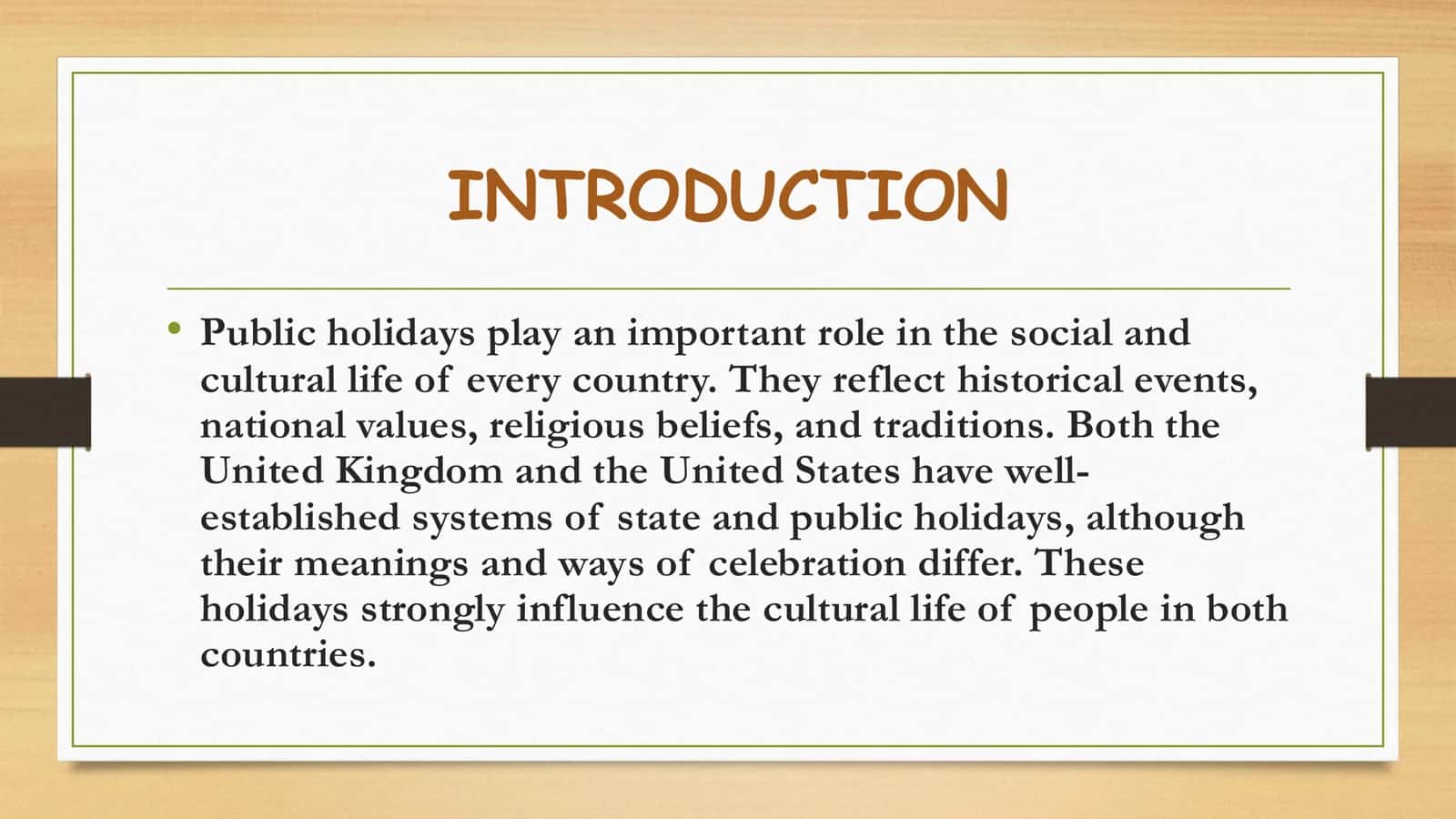 STATE, CALENDAR AND PUBLIC HOLIDAYS CELEBRATED IN DIFFERENT COUNTRIES, FEATURES OF THEIR CULTURAL LIFE 2
