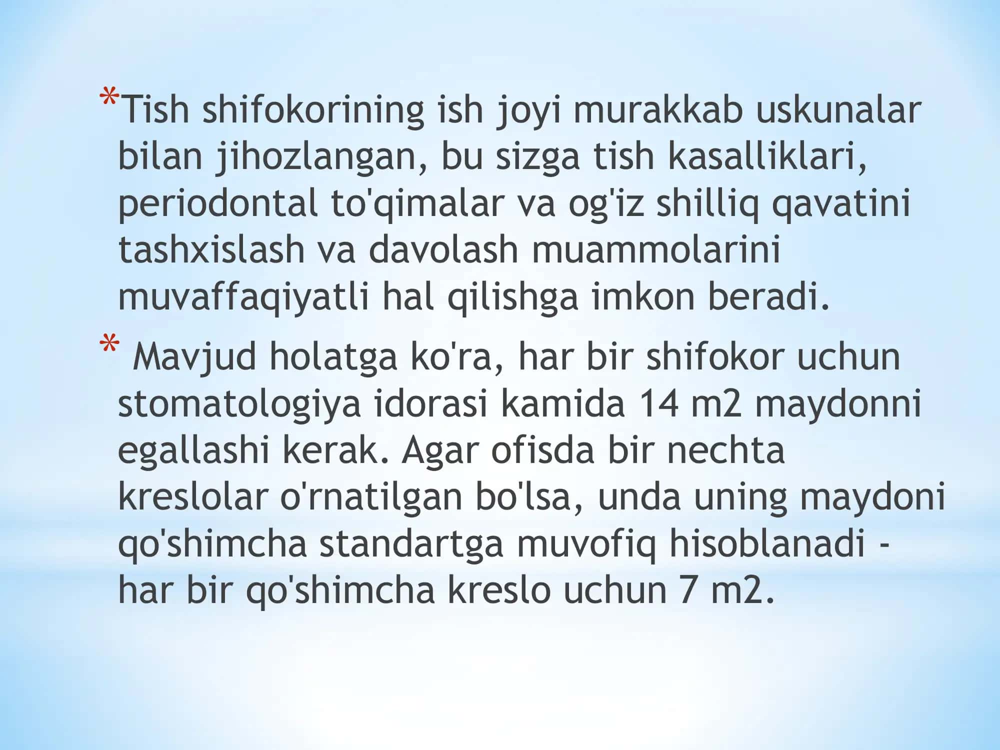 Stomatologiya kabinetini jihozlash 2