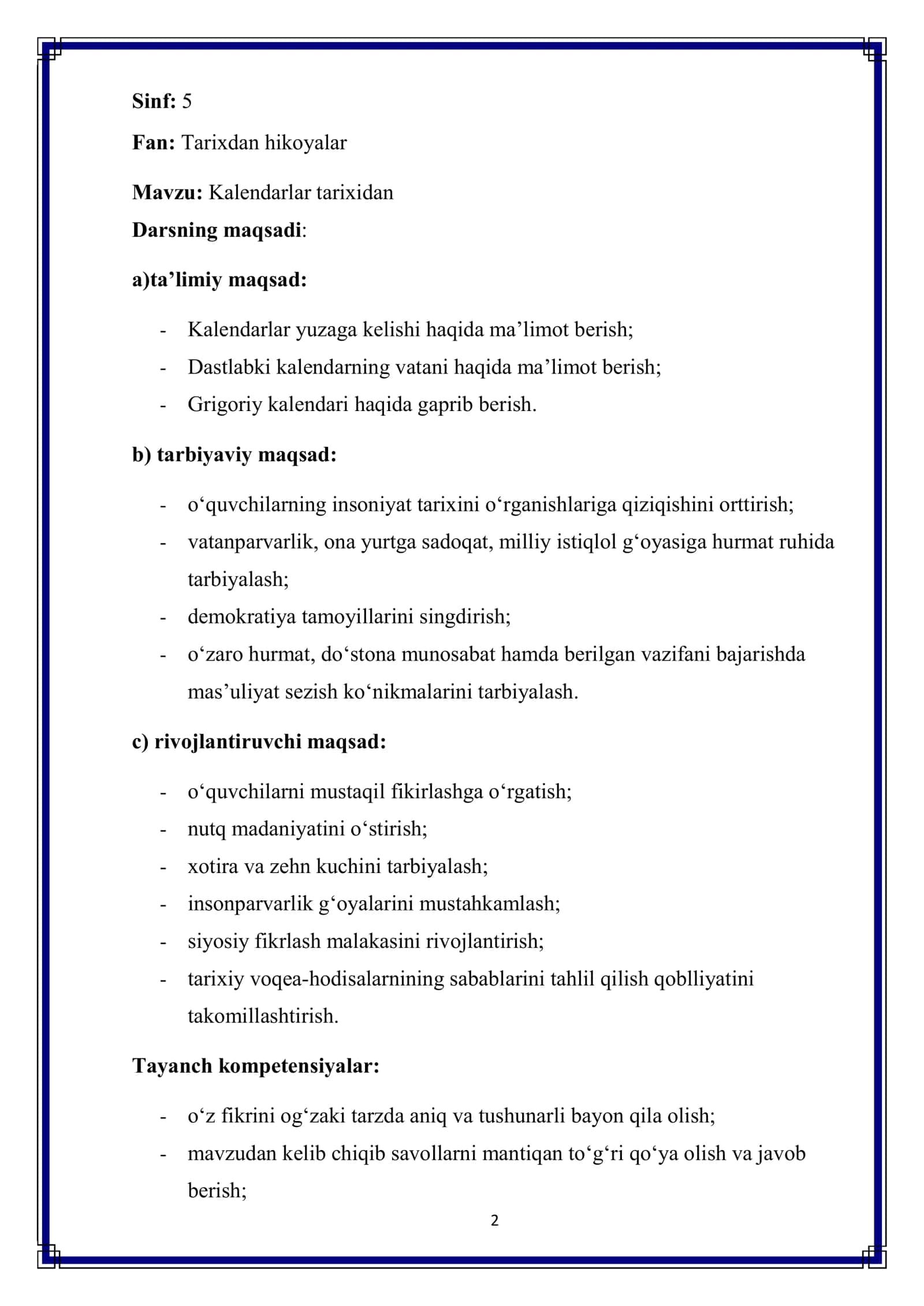 Kalendarlar tarixidan 2