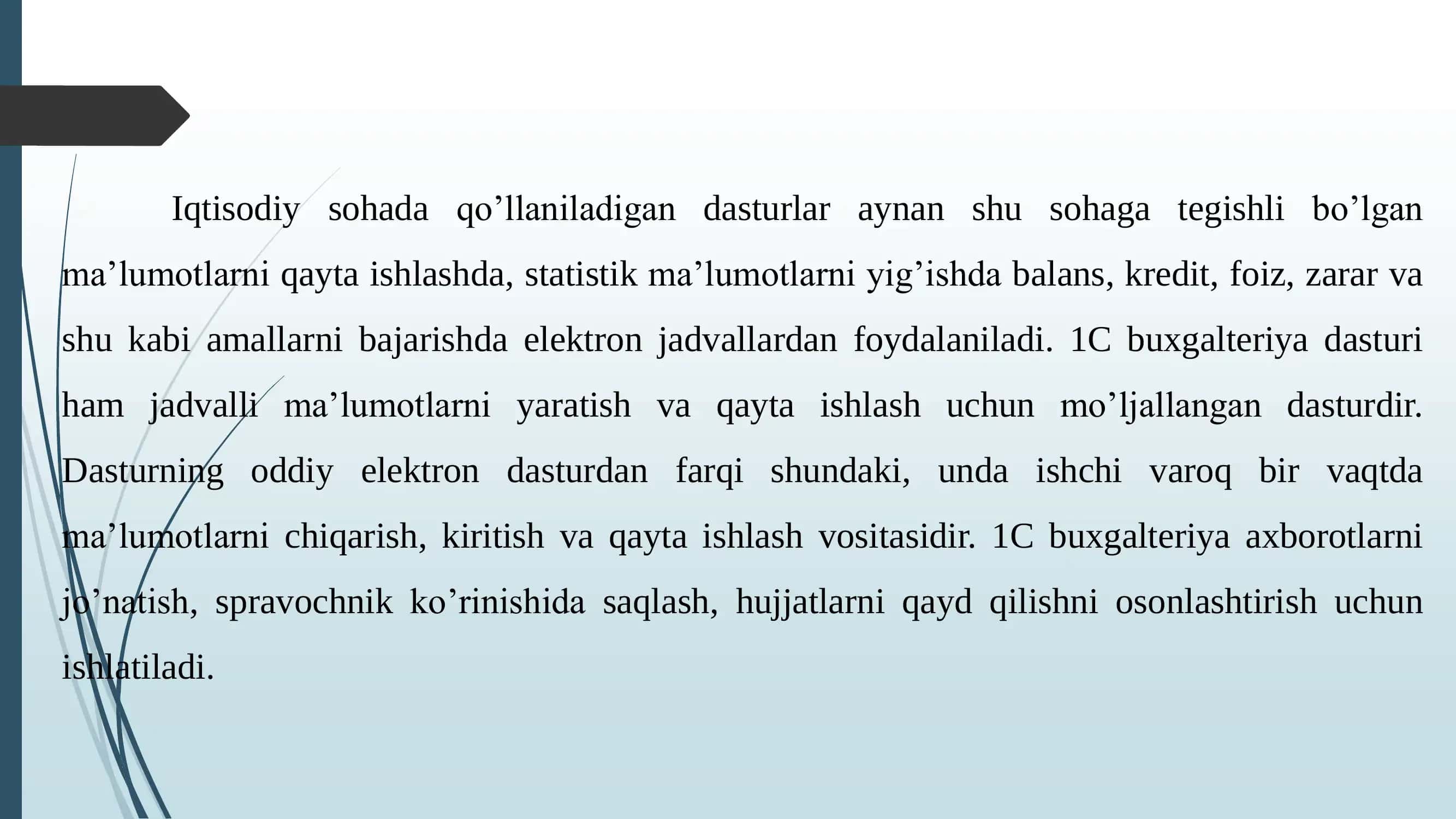 1C buxgalteriya dasturi 2