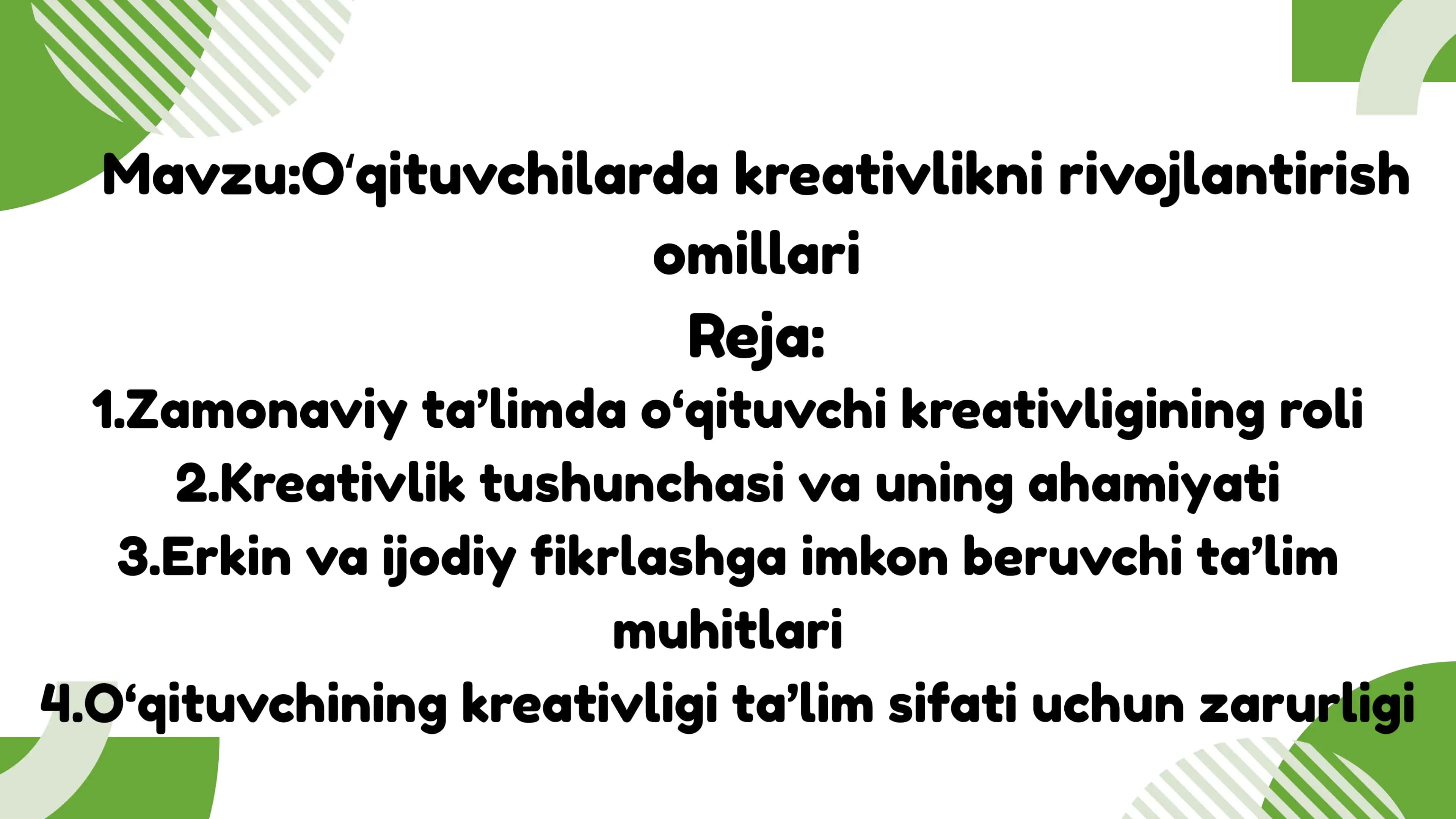 Oʻqituvchilarda kreativlikni rivojlantirish 2