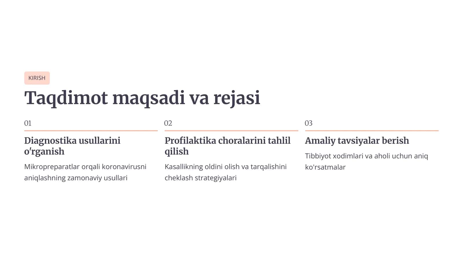 Mikroprеparatlar diagnostikasi  Koronavirus profilaktikasi 2