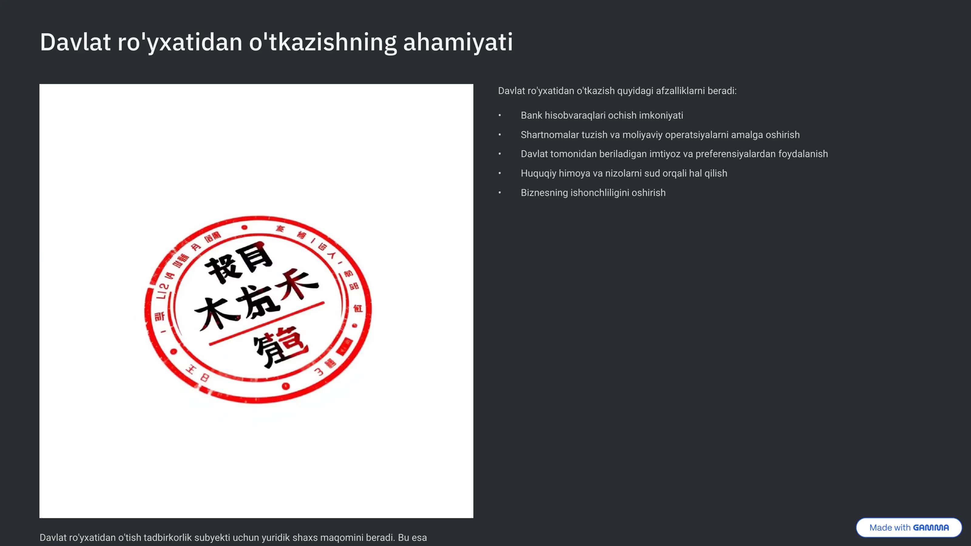 Tadbirkorlik subyektlarini ro'yxatdan o'tkazish 2