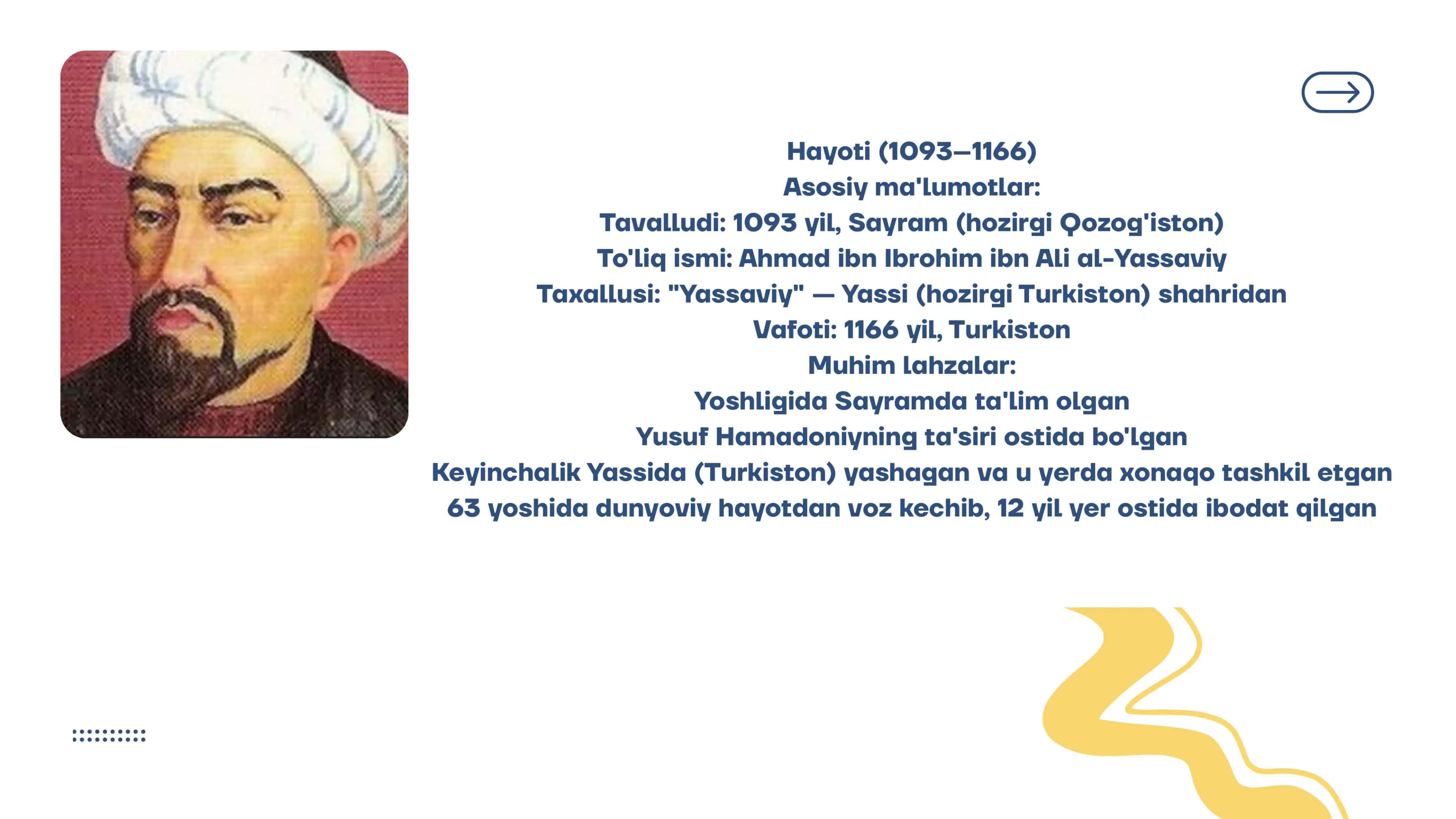 ahmad yassasviy hayoti va qarashlari falsafasi 2