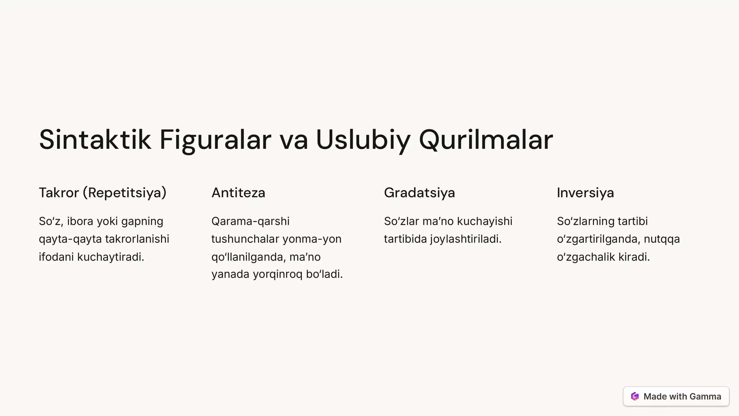 Sintaksisning uslubiy  imkoniyatlari 2