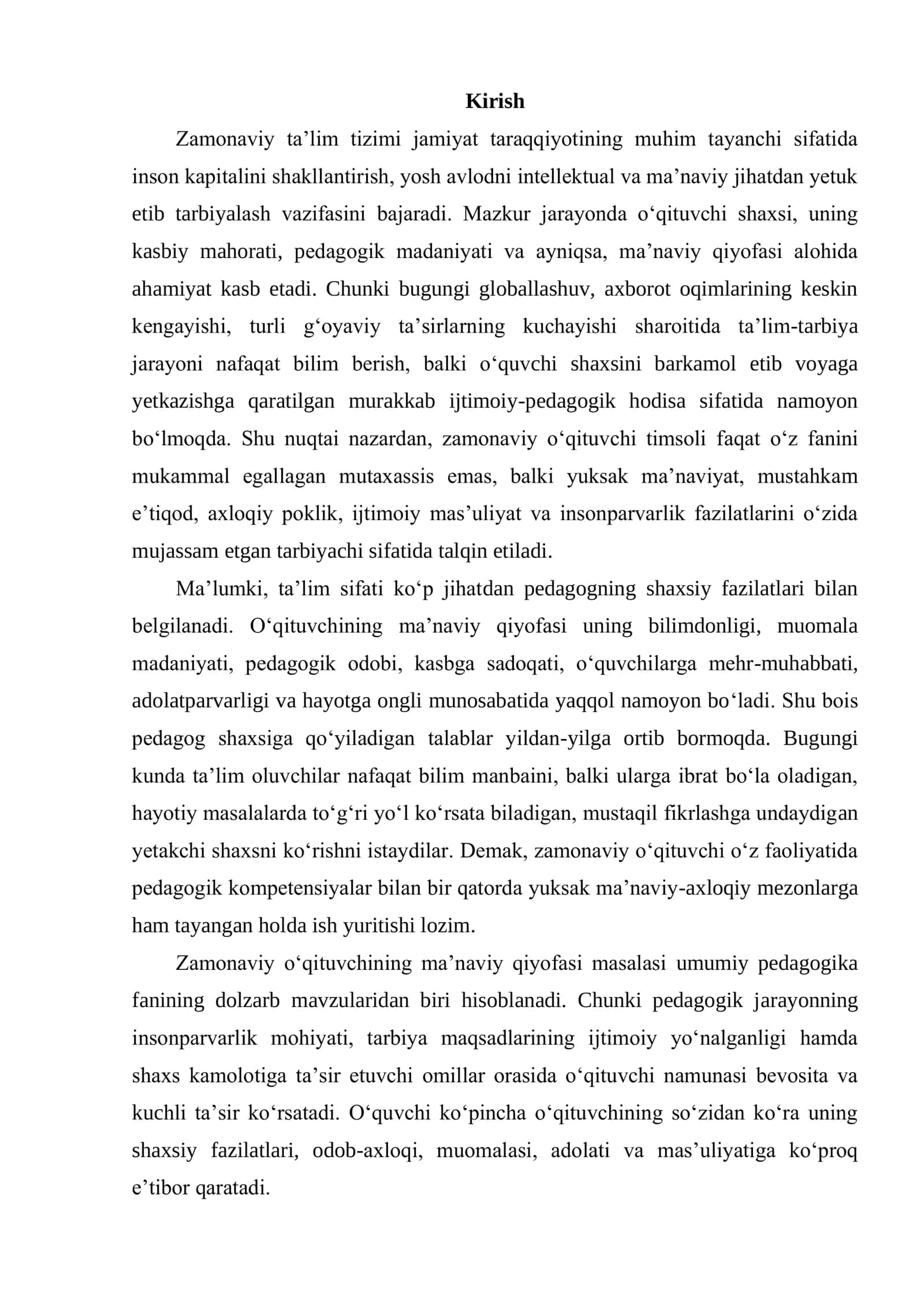 ZAMONAVIY O'QITUVCHI VA UNING MA'NAVIY QIYOFASI 2