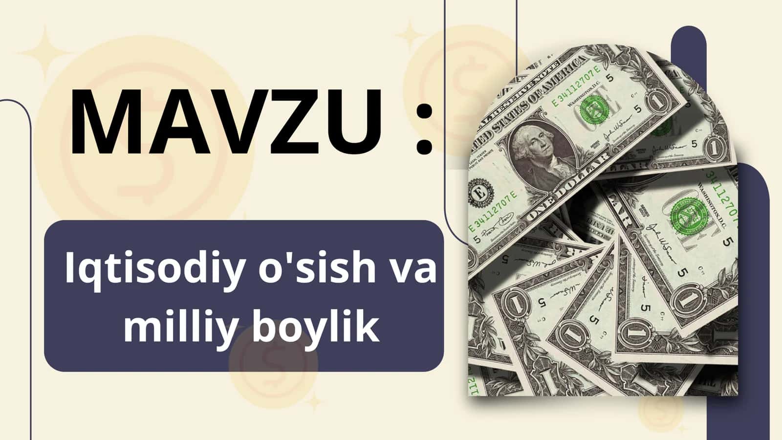 Iqtisodiy o‘sish va milliy boylik mavzusi TAQDIMI 2