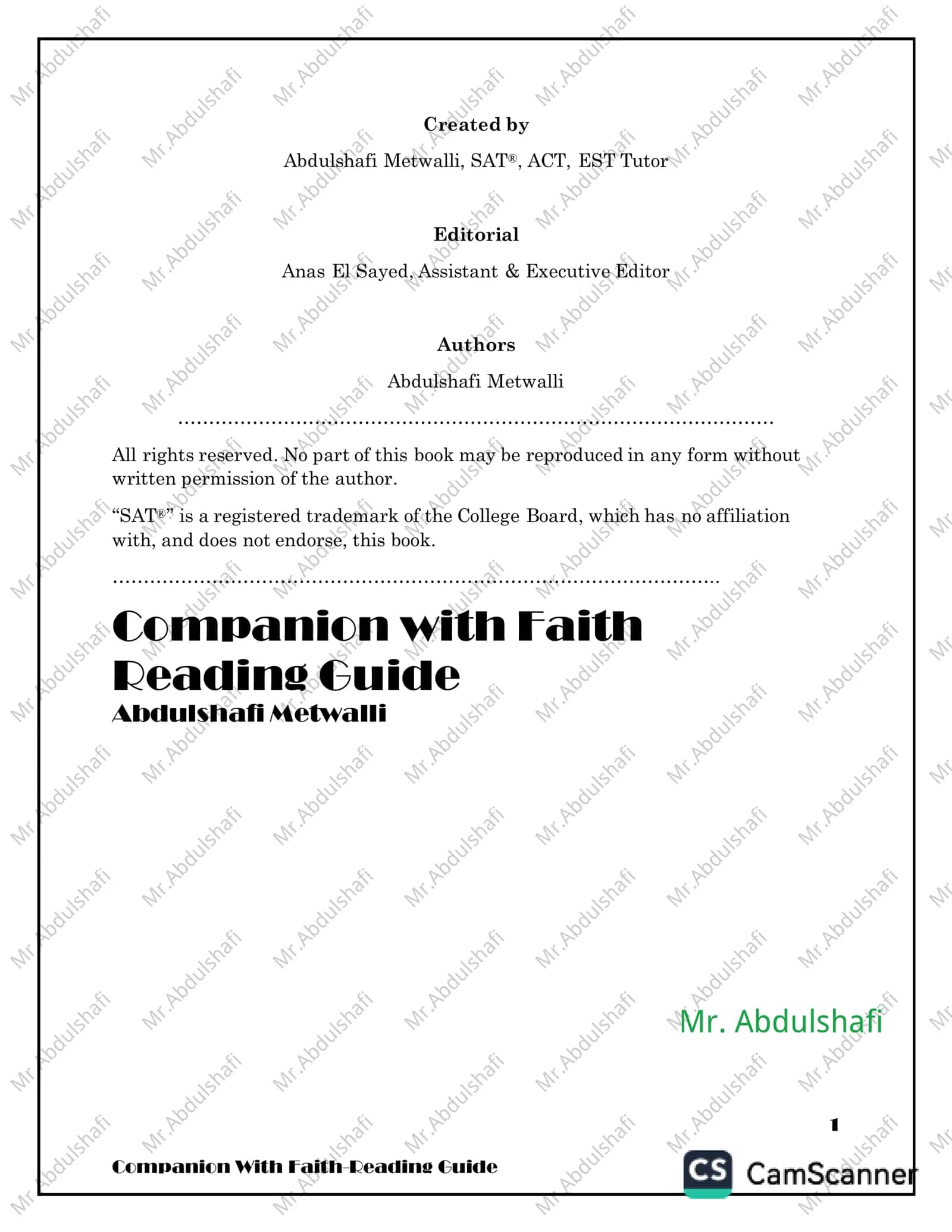 Companion With Faith-Reading Guide 2