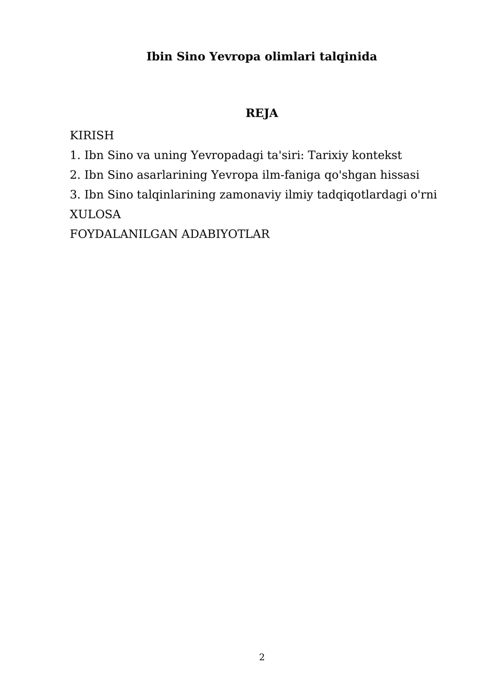 Ibin Sino Yevropa olimlari talqinida 2