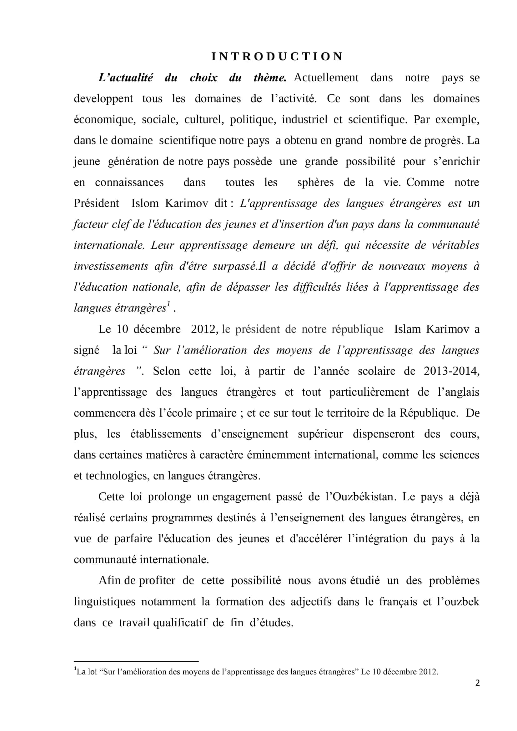 ETUDE COMPAREE DE LA FORMATION 2