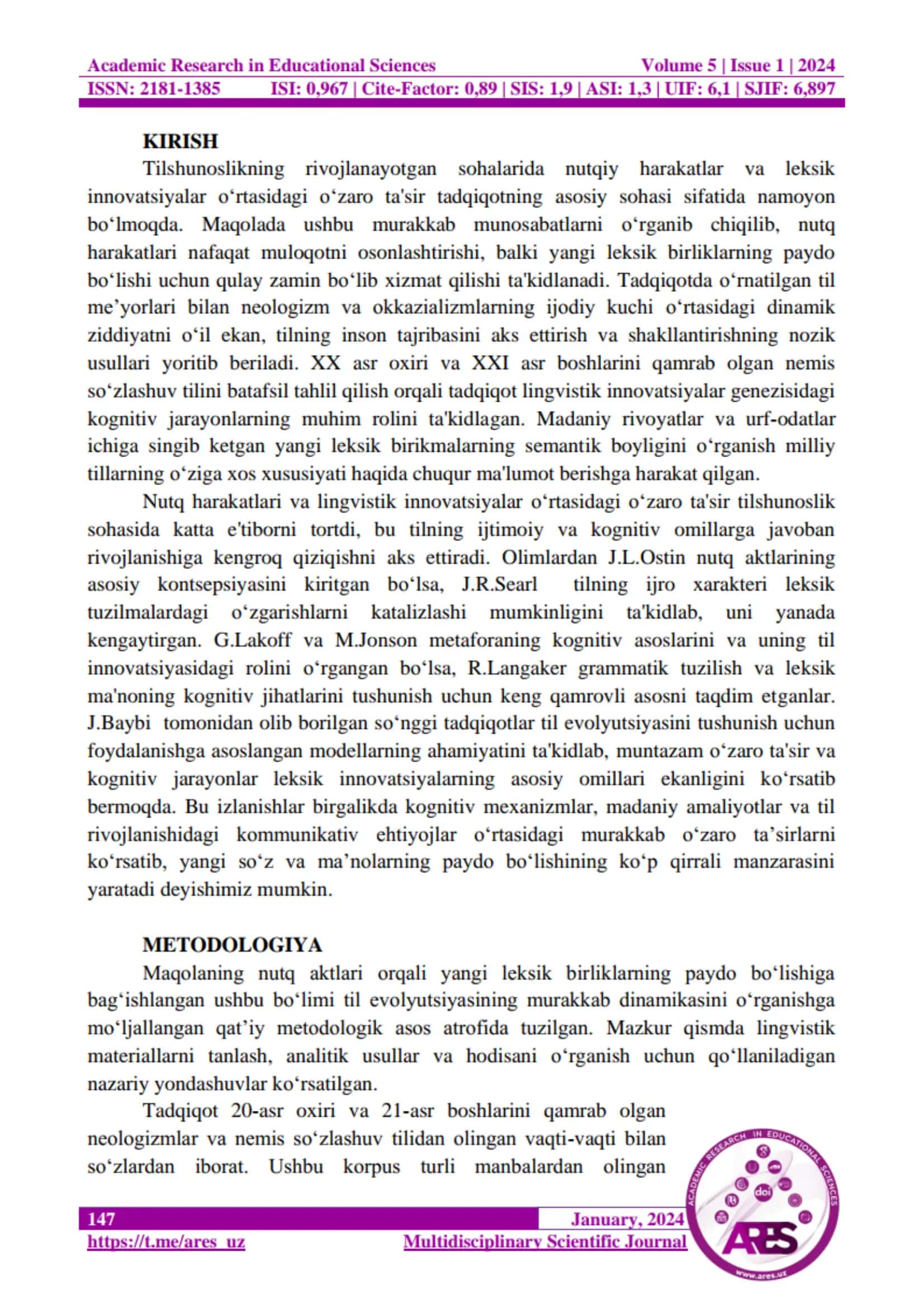 YANGI OʻZBEKISTON PEDAGOGLARI Axborotnomasi 2