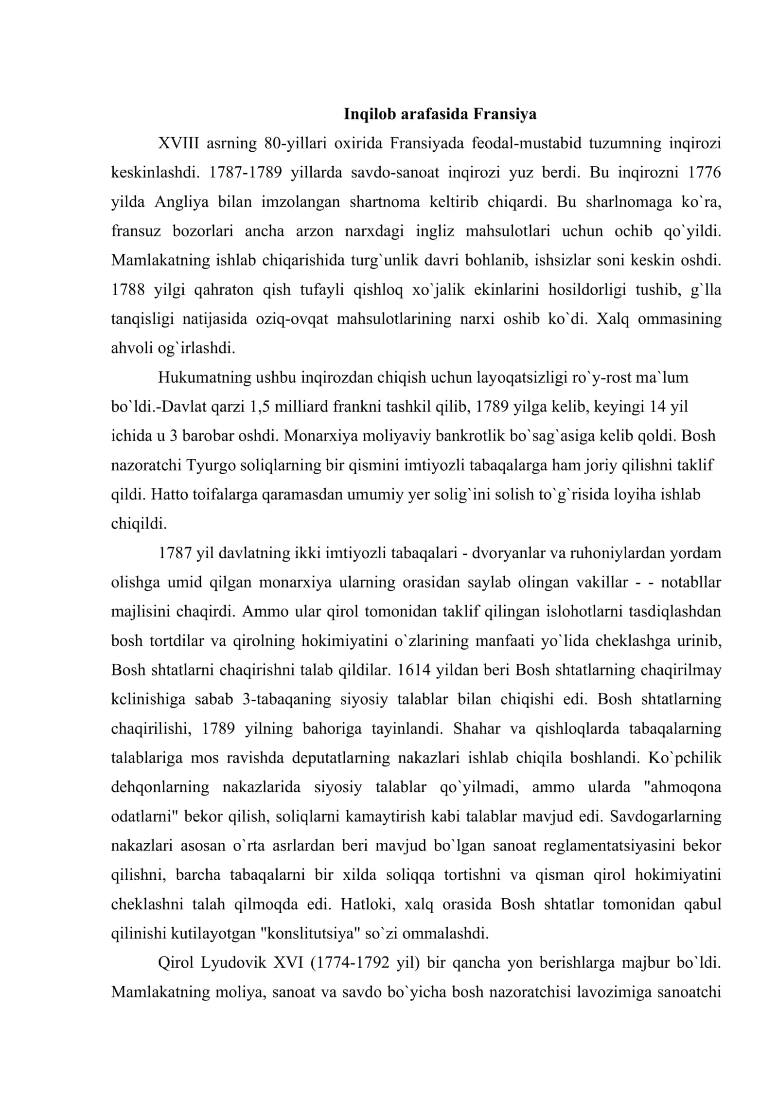 XVIII –XIX asrlarda Fransiya 2