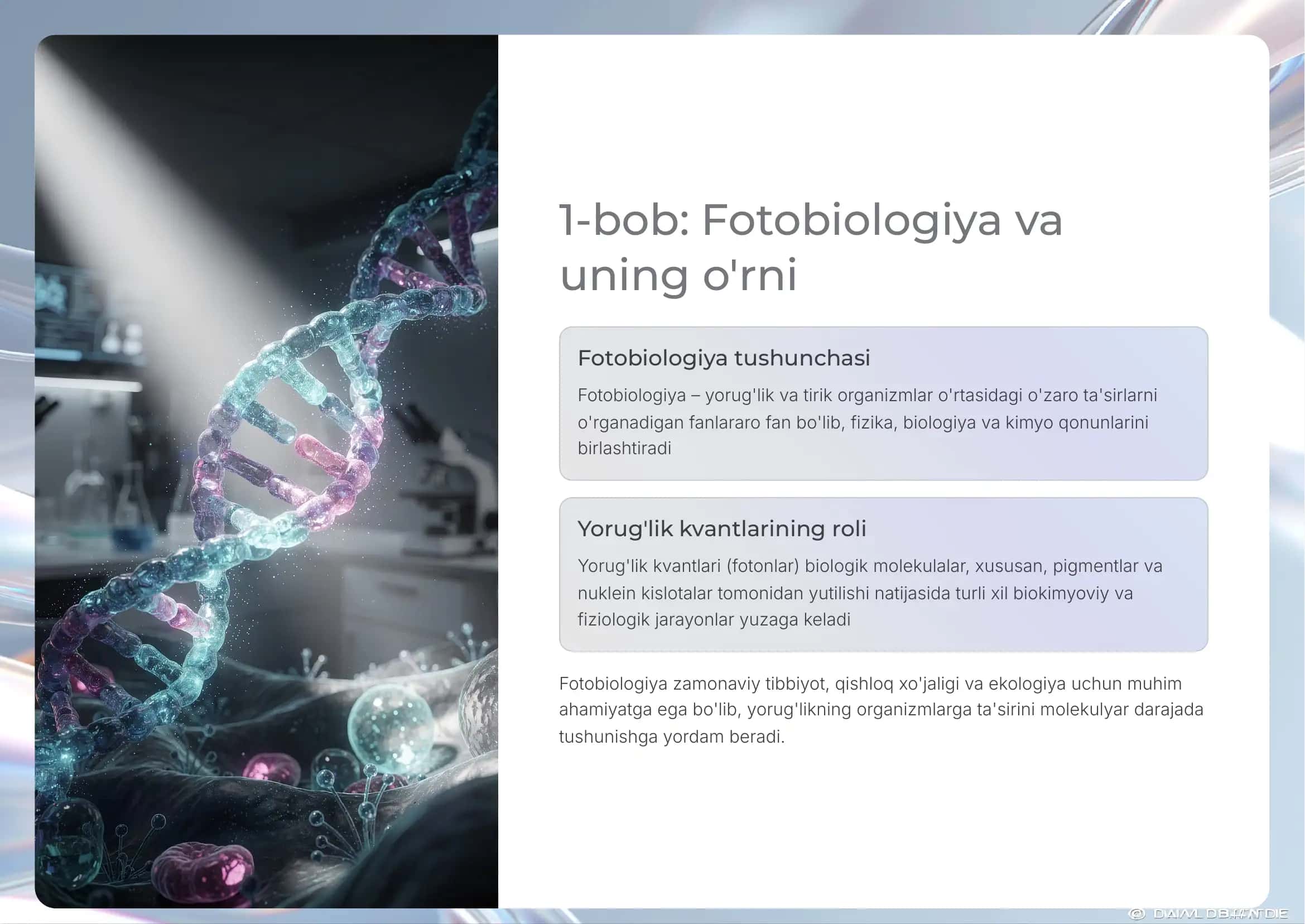 Fotobiologik Jarayonlar 2
