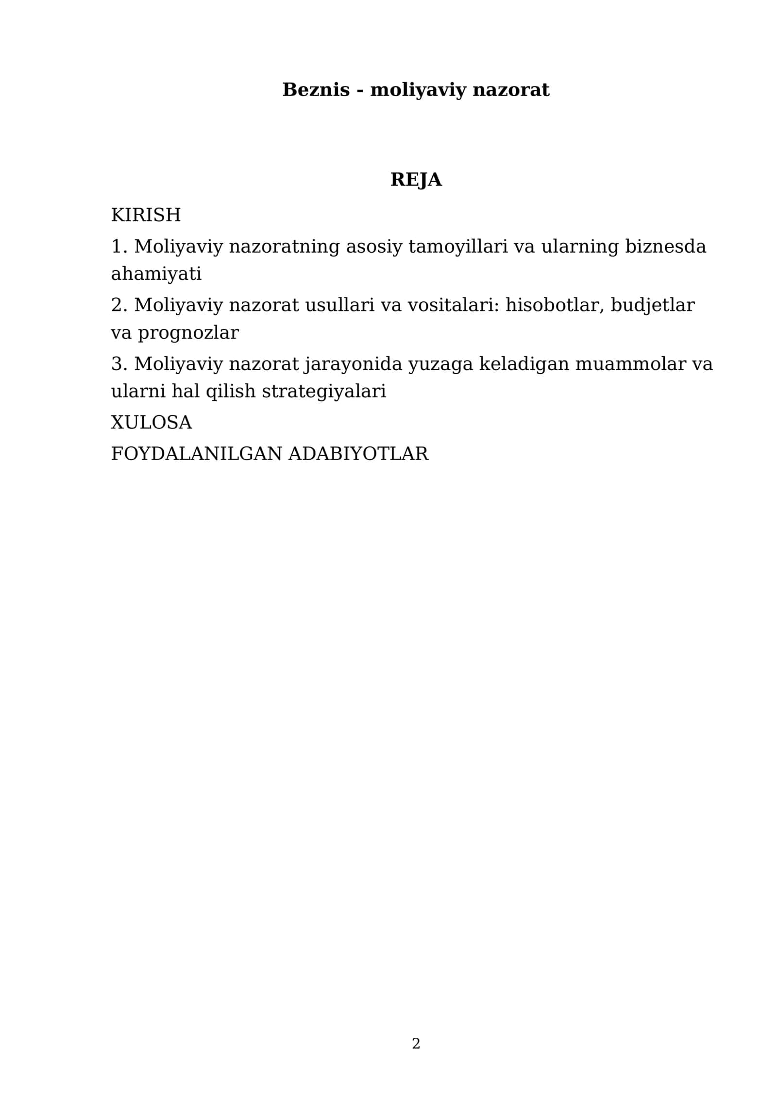 Beznis - moliyaviy nazorat 2