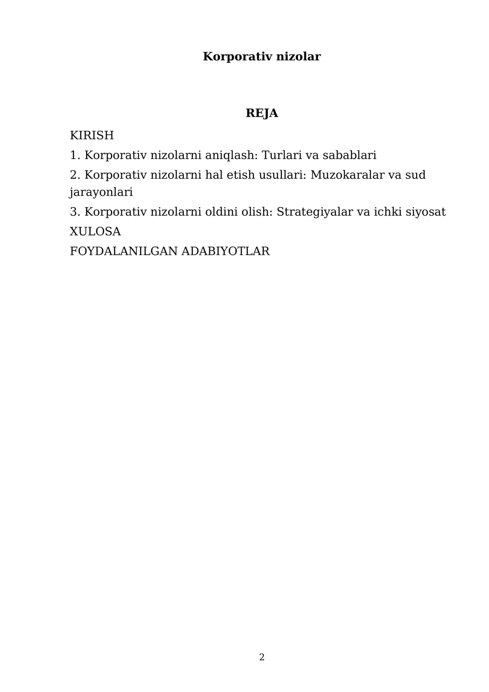 Korporativ nizolar 2