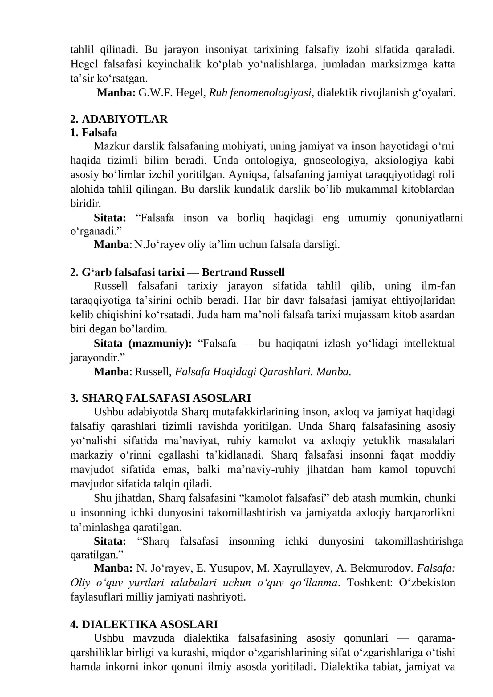 FALSAFIY MANBALAR 2