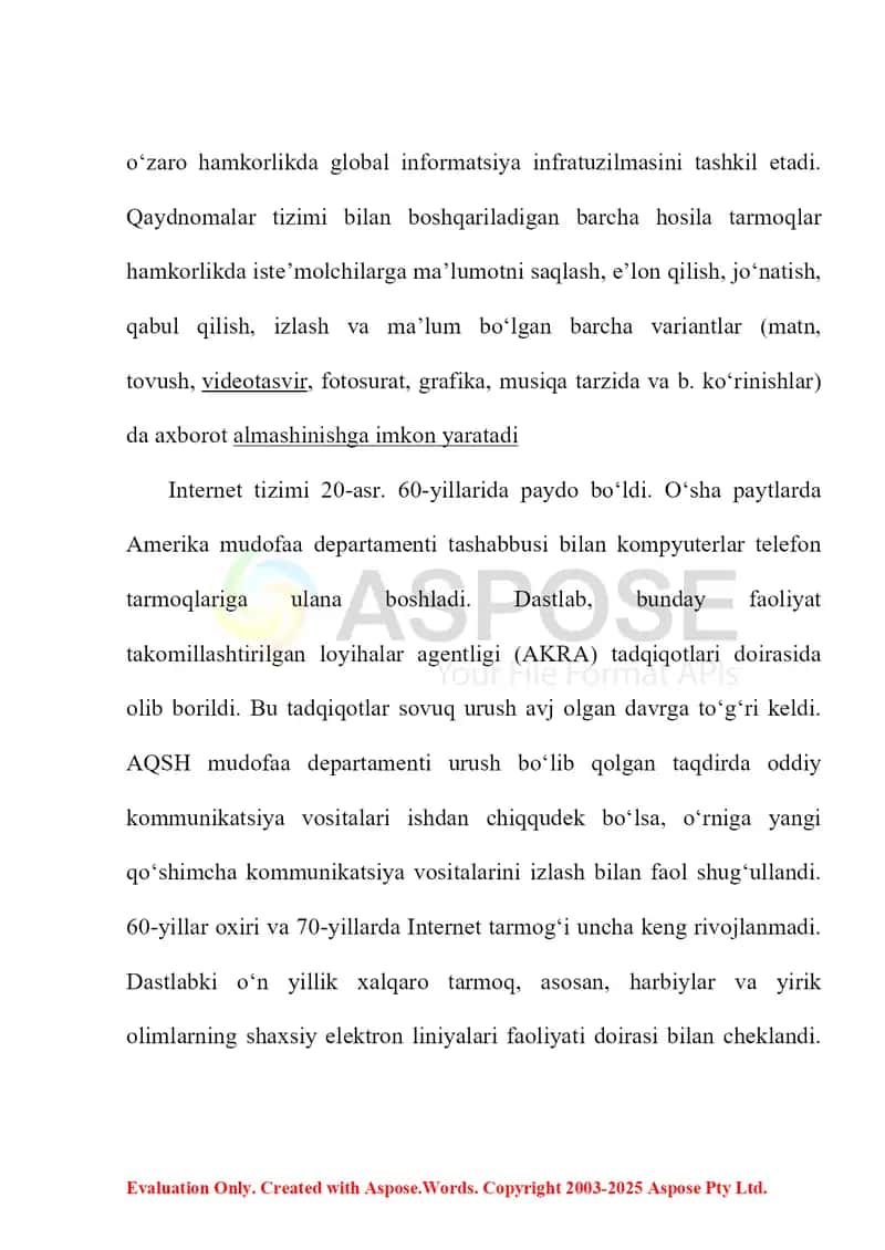 Internet tarmoqlarining vujudga kelishi va maqsadi (Odnoklasniki, Telegram) 2