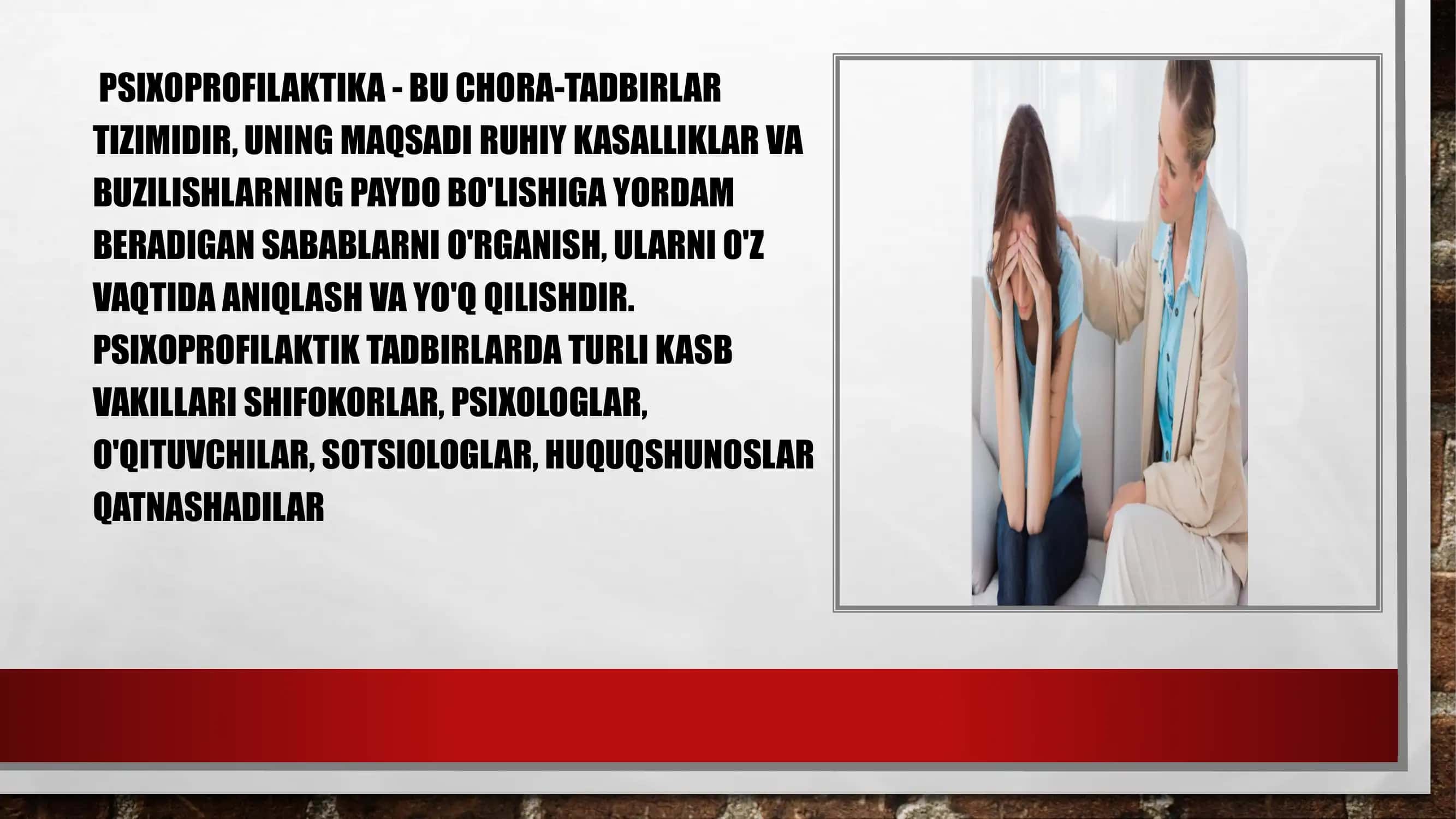 PSIXOLOGIK XIZMATNING ASOSIY YO`NALISHLARI 2