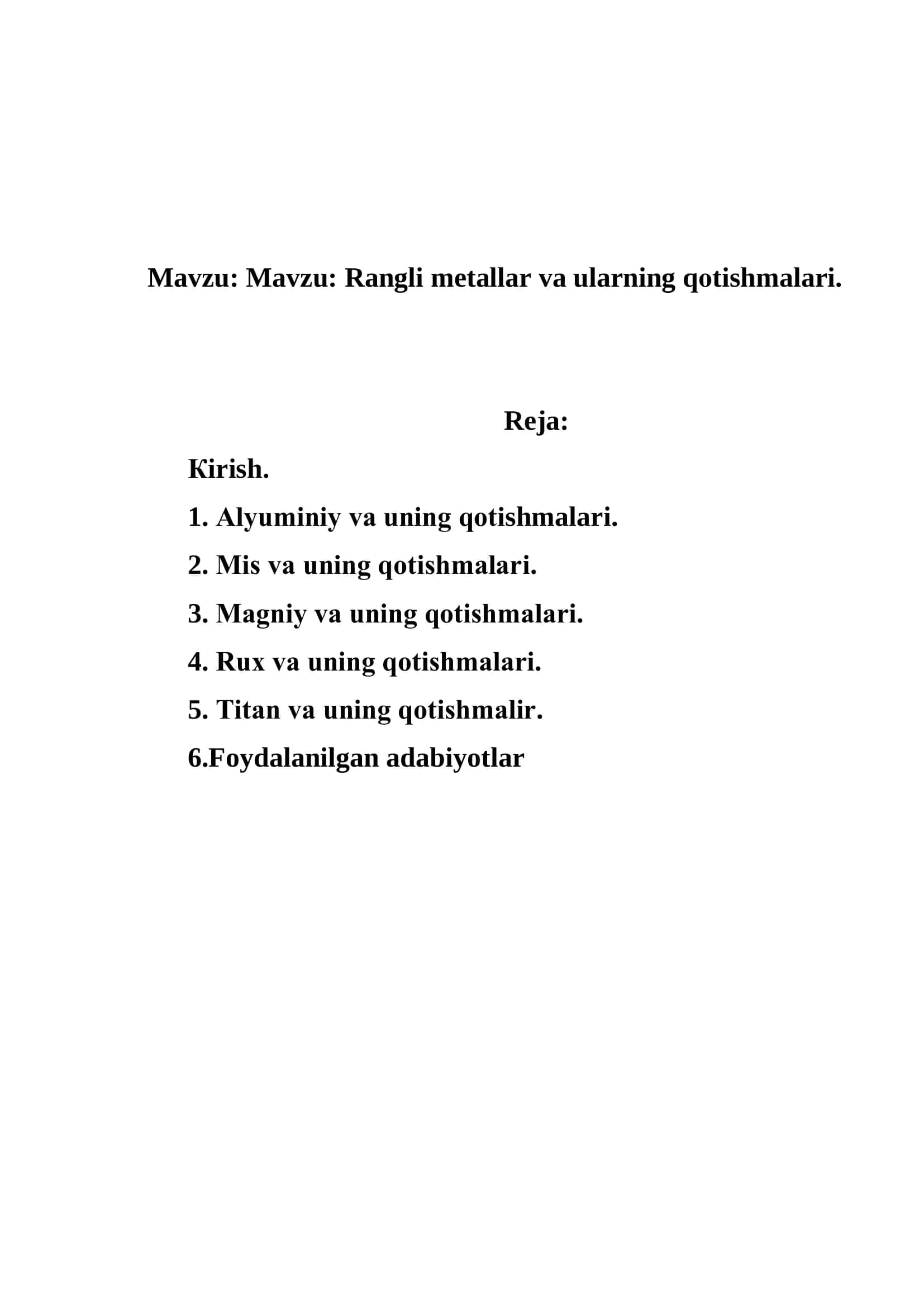 RANGLI METALLAR VA ULARNING QОTISHMALARI 2
